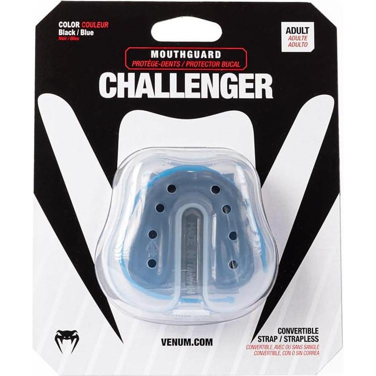 Protector Bucal Venum Challenger Adulto Negro/Azul con Correa