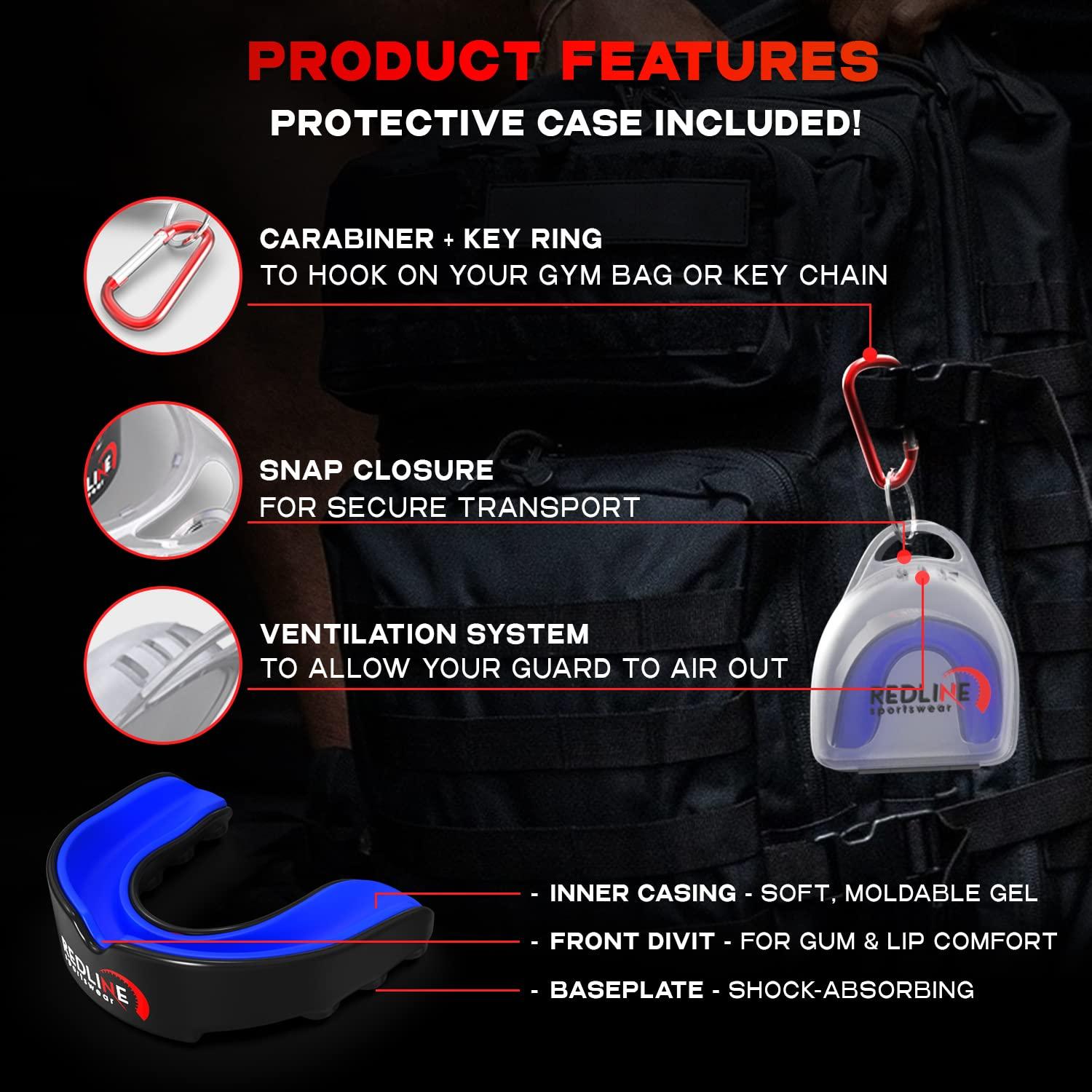 Protector Bucal Deportivo Scosh para Boxeo, Fútbol, MMA, Azul y Negro