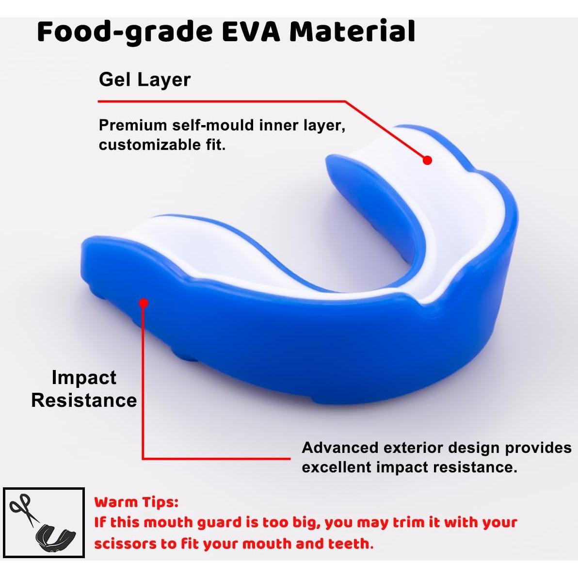 Protector Bucal Deportivo Besosay Adulto Ajustable Azul/Blanco