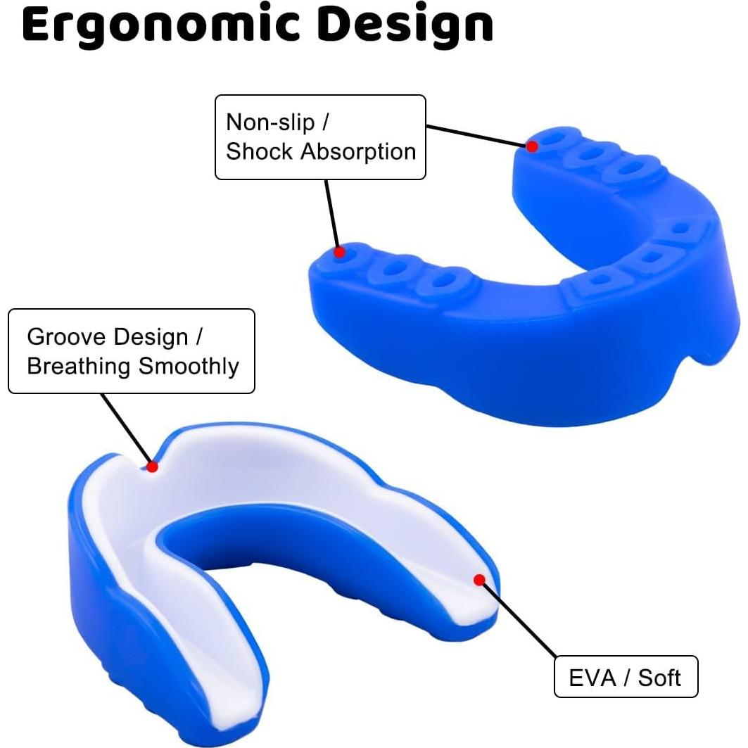 Protector Bucal Deportivo Besosay Adulto Ajustable Azul/Blanco