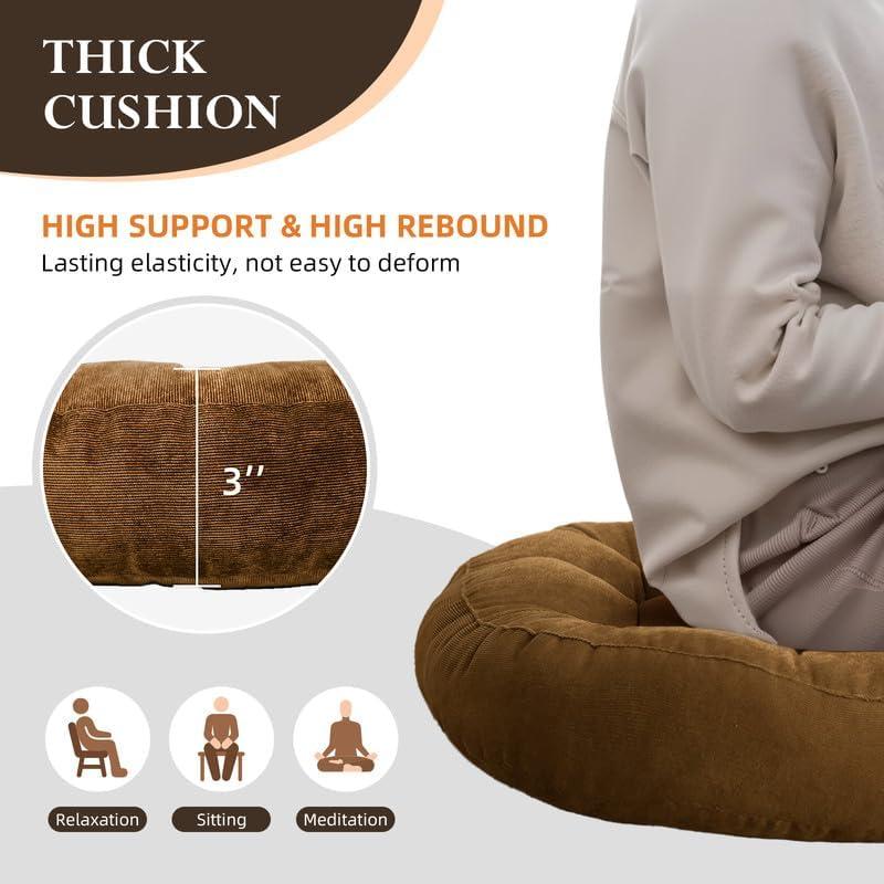 Juego de 2 Almohadas de Suelo Gfobip Terciopelo 42 cm Gris