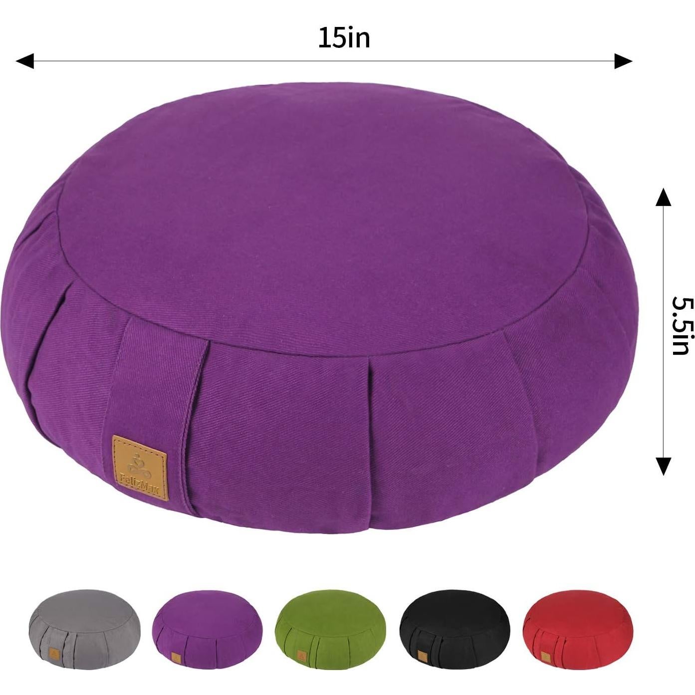 Cojín de Meditación Zafu FelizMax 38.1 cm Algodón Orgánico