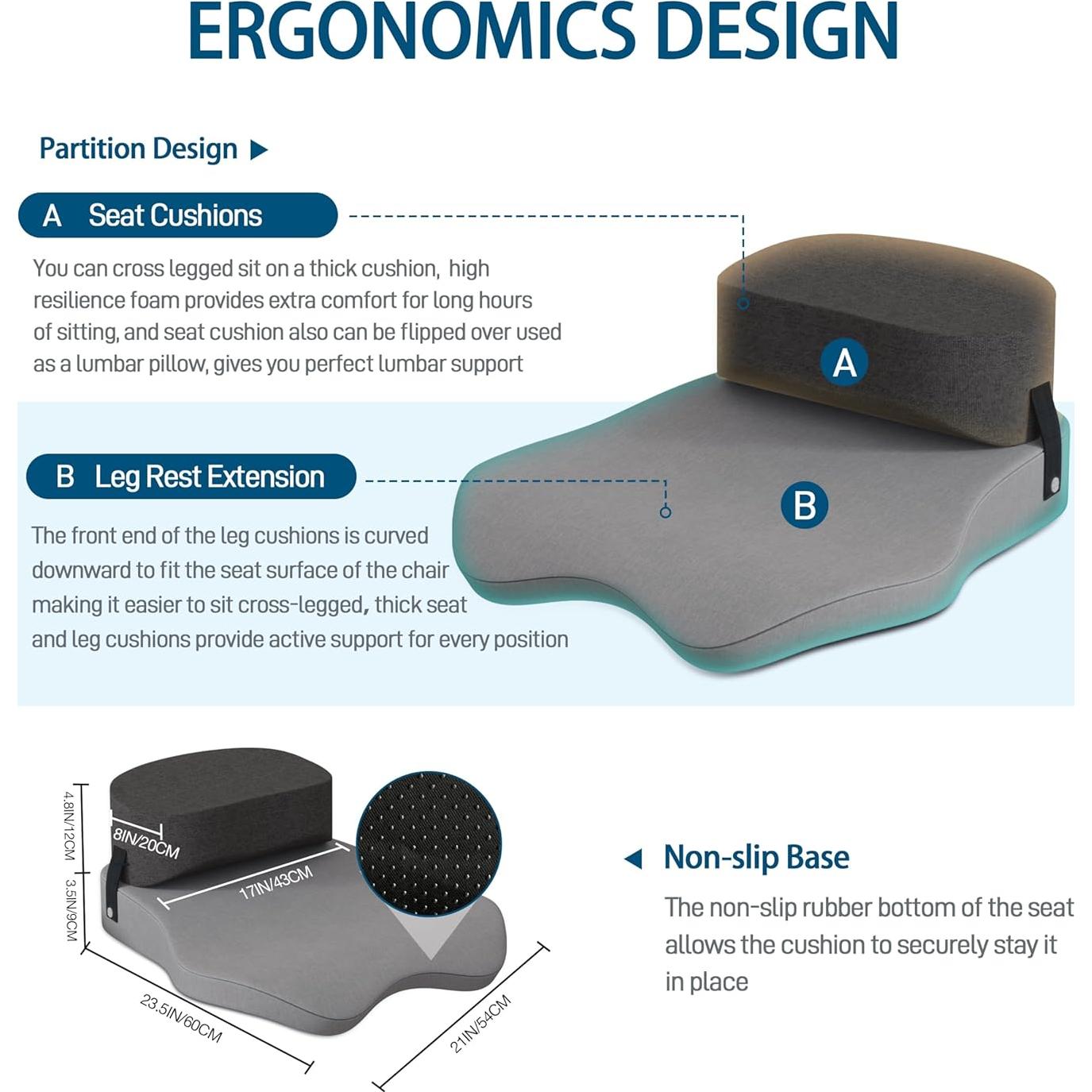 Cojín de Oficina Strusery - Soporte Ergonomico 2 PZS Gris