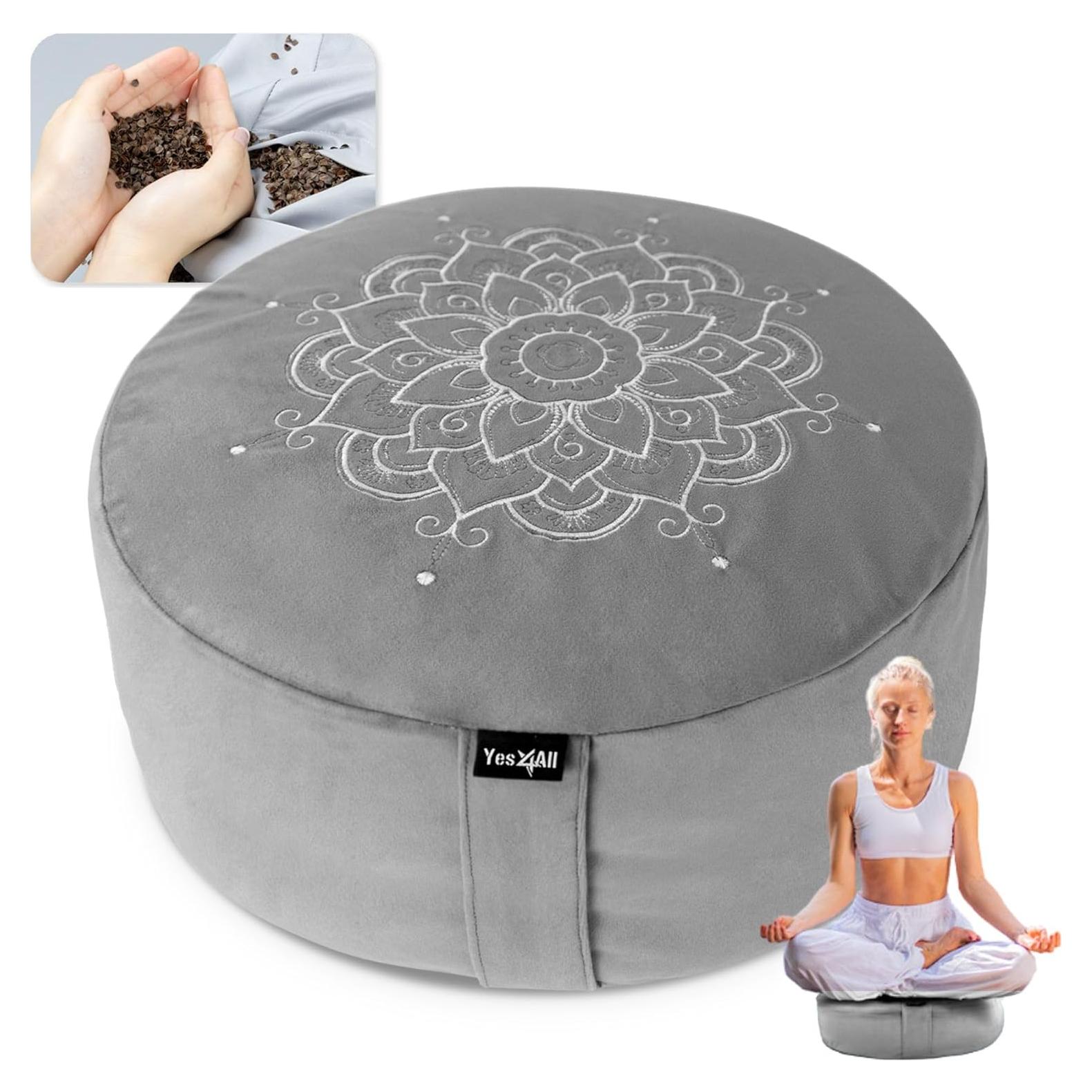 Cojín de Meditación Yes4All Zafu de Trigo Sarraceno 39cm