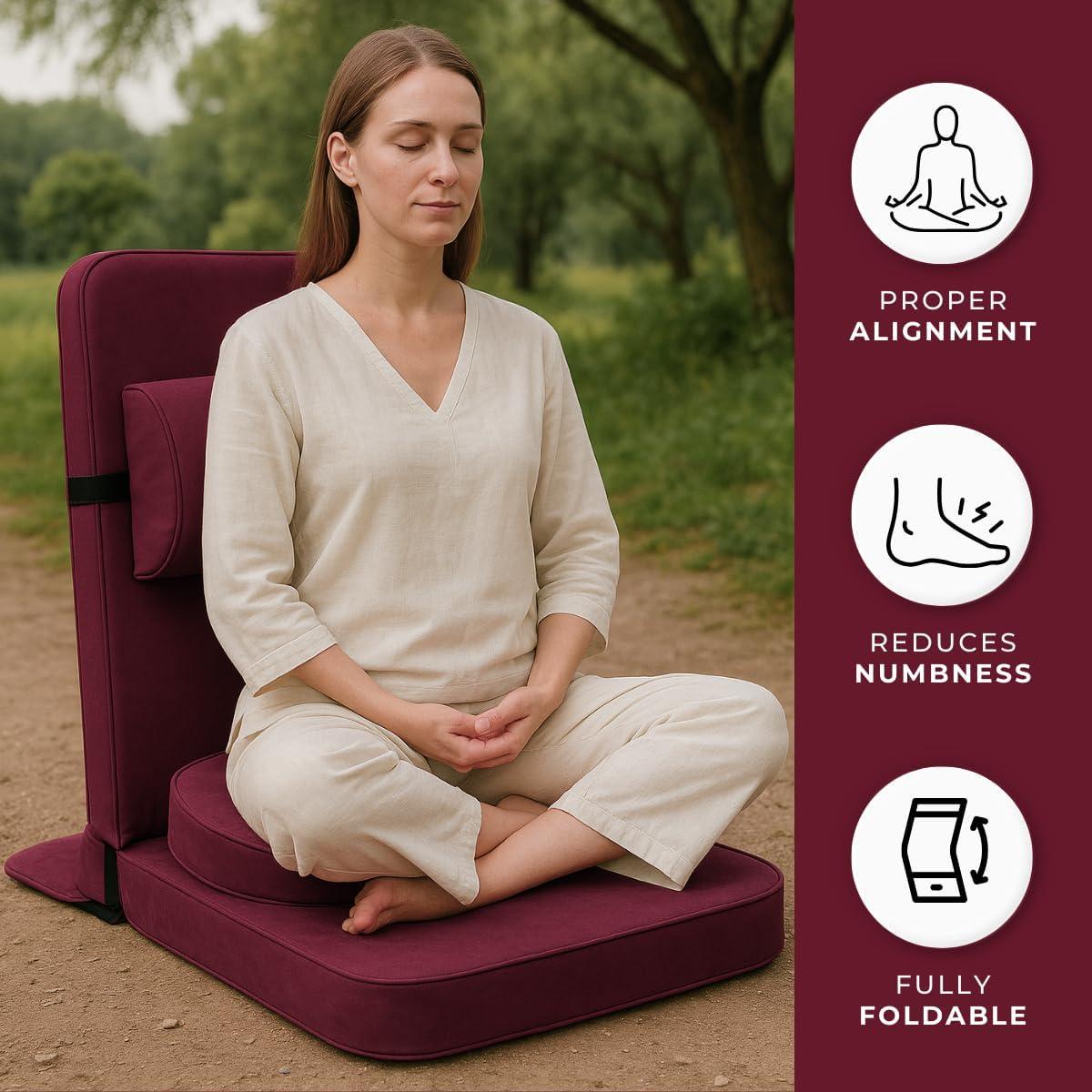 Silla de Meditación Plegable FOM con Soporte de Espalda