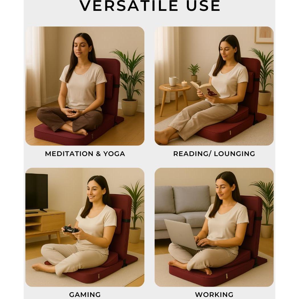 Silla de Meditación Plegable FOM con Soporte de Espalda