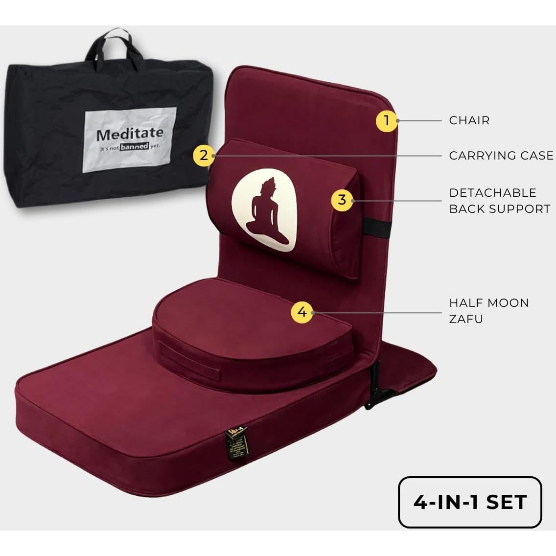 Silla de Meditación Plegable FOM con Soporte de Espalda