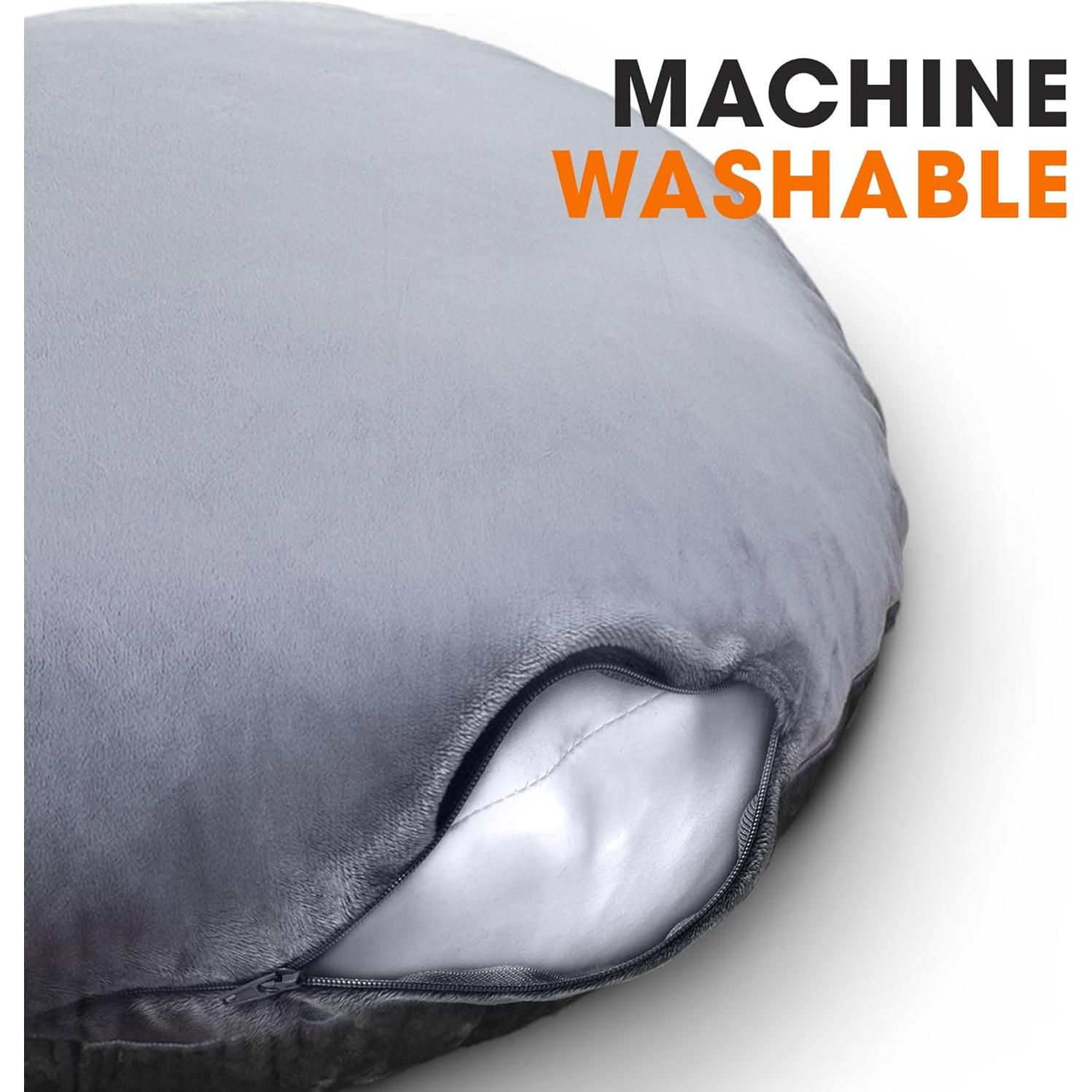 Cheer Collection Extra Large Floor Pillow, 32" Round Meditation Cushion, Oversized Yoga Pillow & Floor Cushions for Adults, Floor Pillows for Sitting, Meditation, and Seat Cushion -Grey