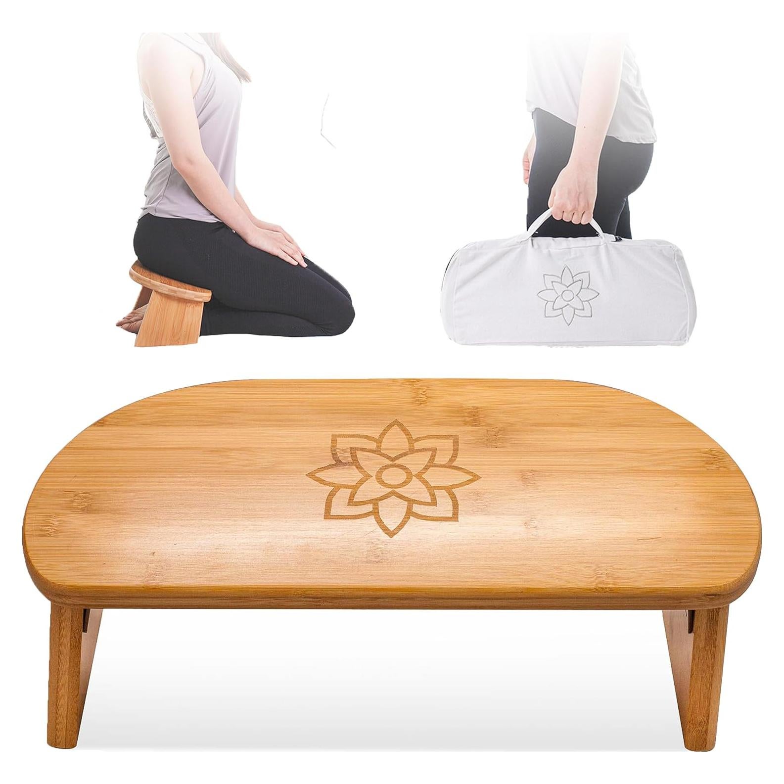 Banco de Meditación Plegable Mindful Modern - Taburete de Bambú