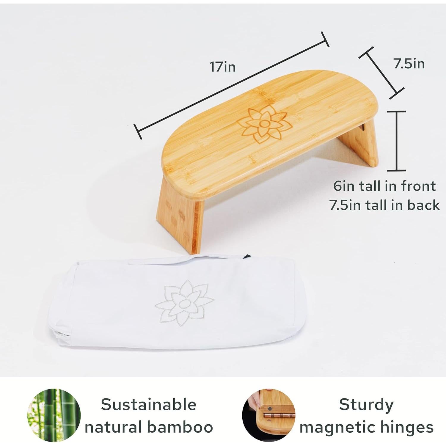 Banco de Meditación Plegable Mindful Modern - Taburete de Bambú