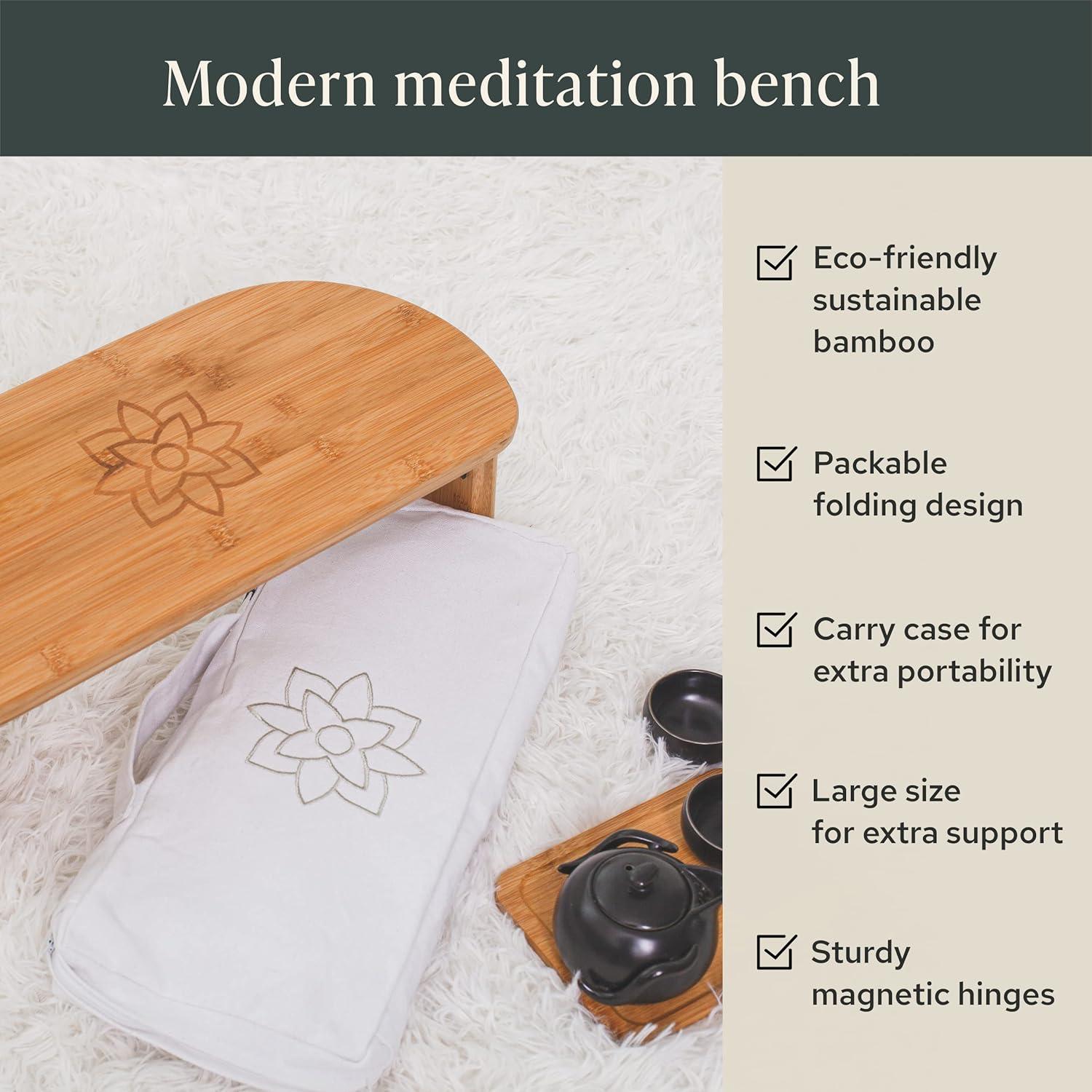 Banco de Meditación Plegable Mindful Modern - Taburete de Bambú