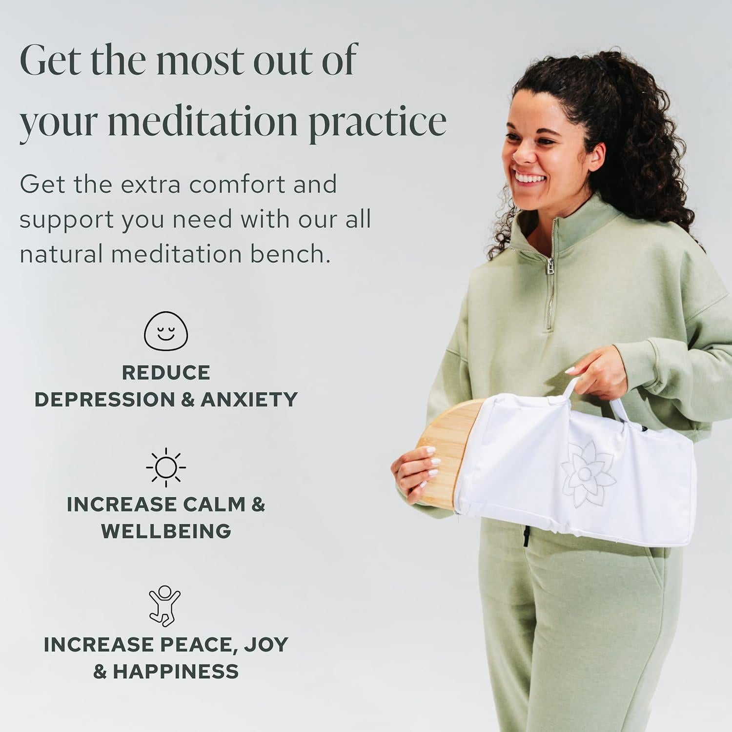 Banco de Meditación Plegable Mindful Modern - Taburete de Bambú