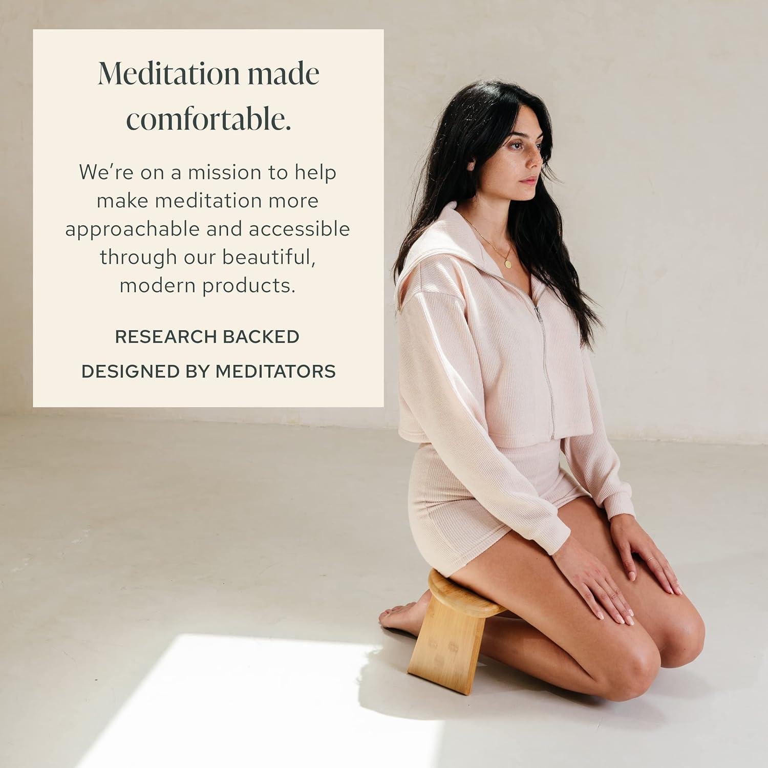 Banco de Meditación Plegable Mindful Modern - Taburete de Bambú