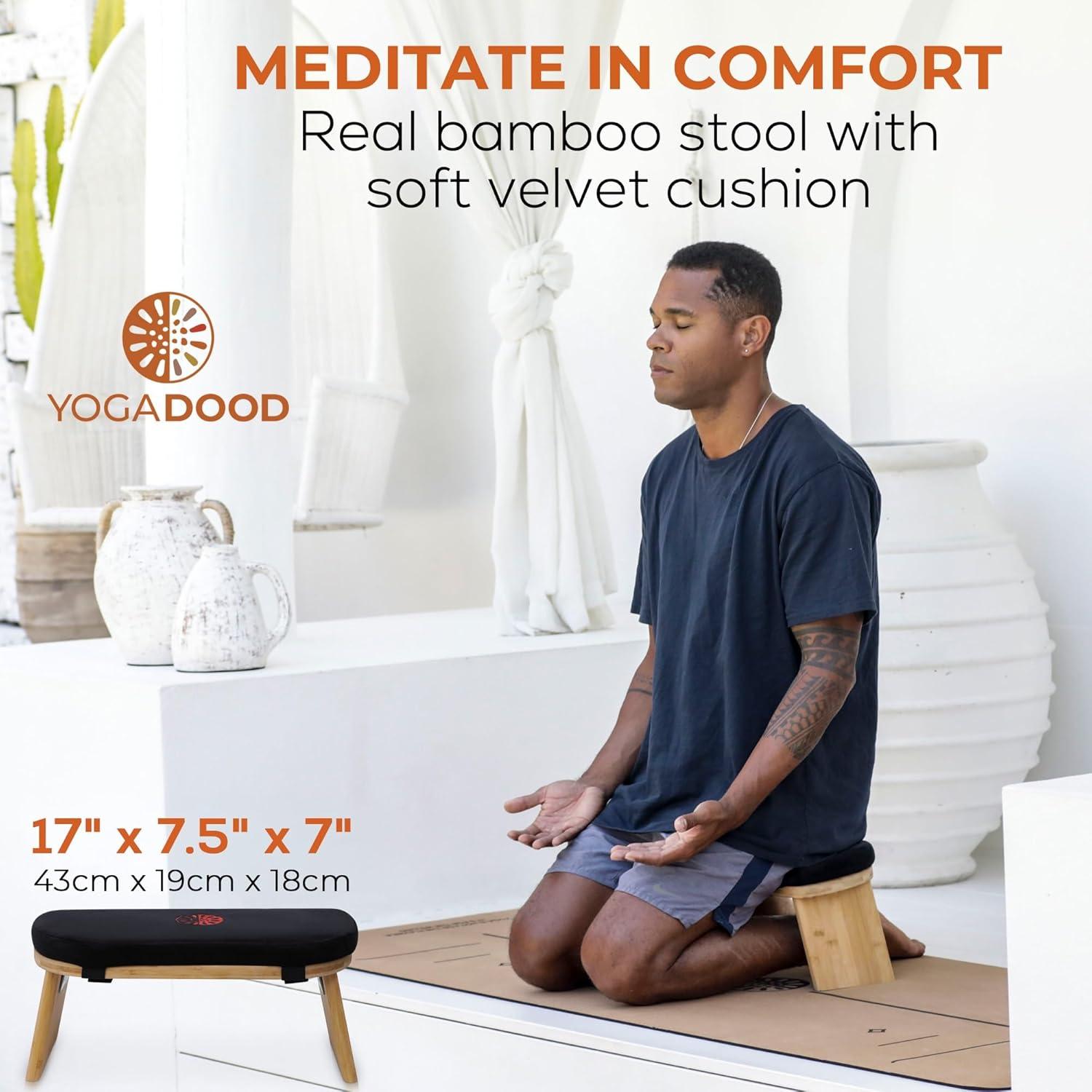 Banco de Meditación Plegable Yoga Dood con Cojín Terciopelo