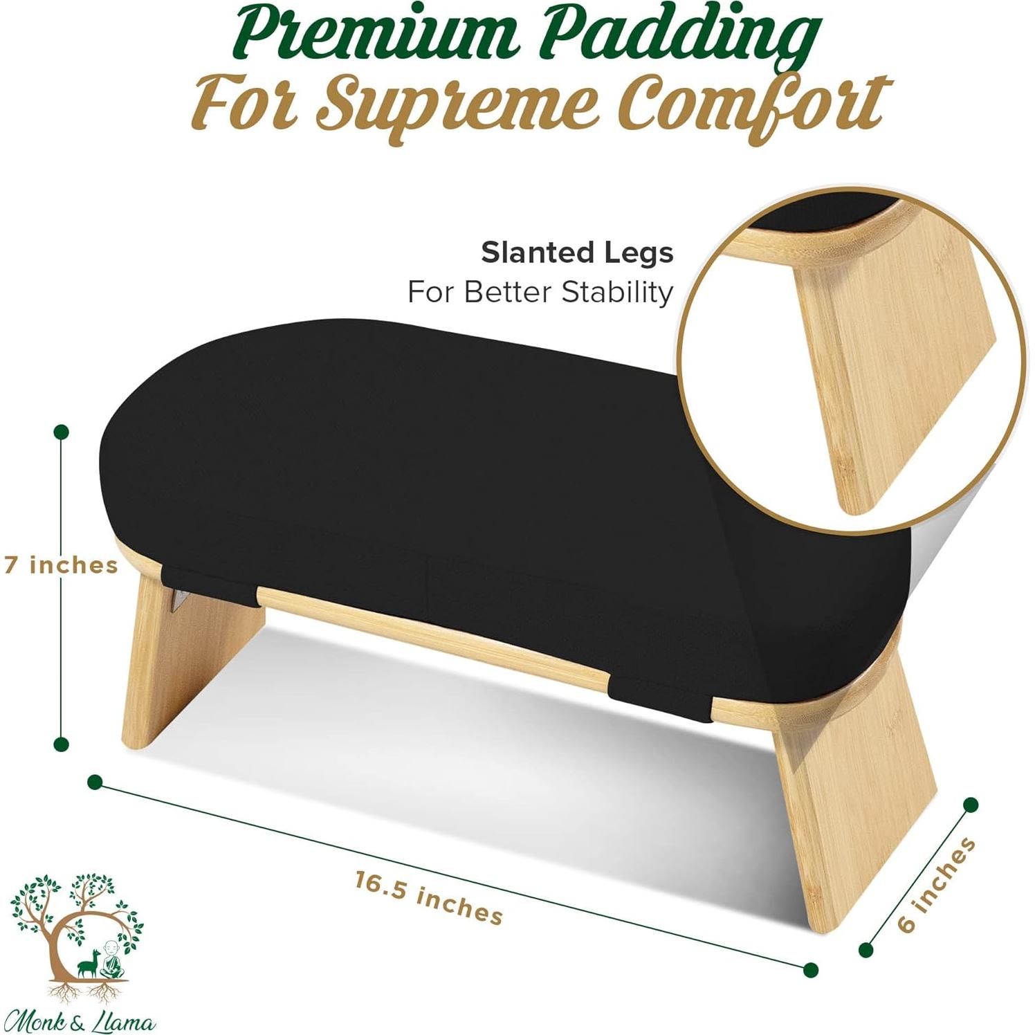 Banco de Meditación Monk & Llama - Plegable de Bambú Ergonómico