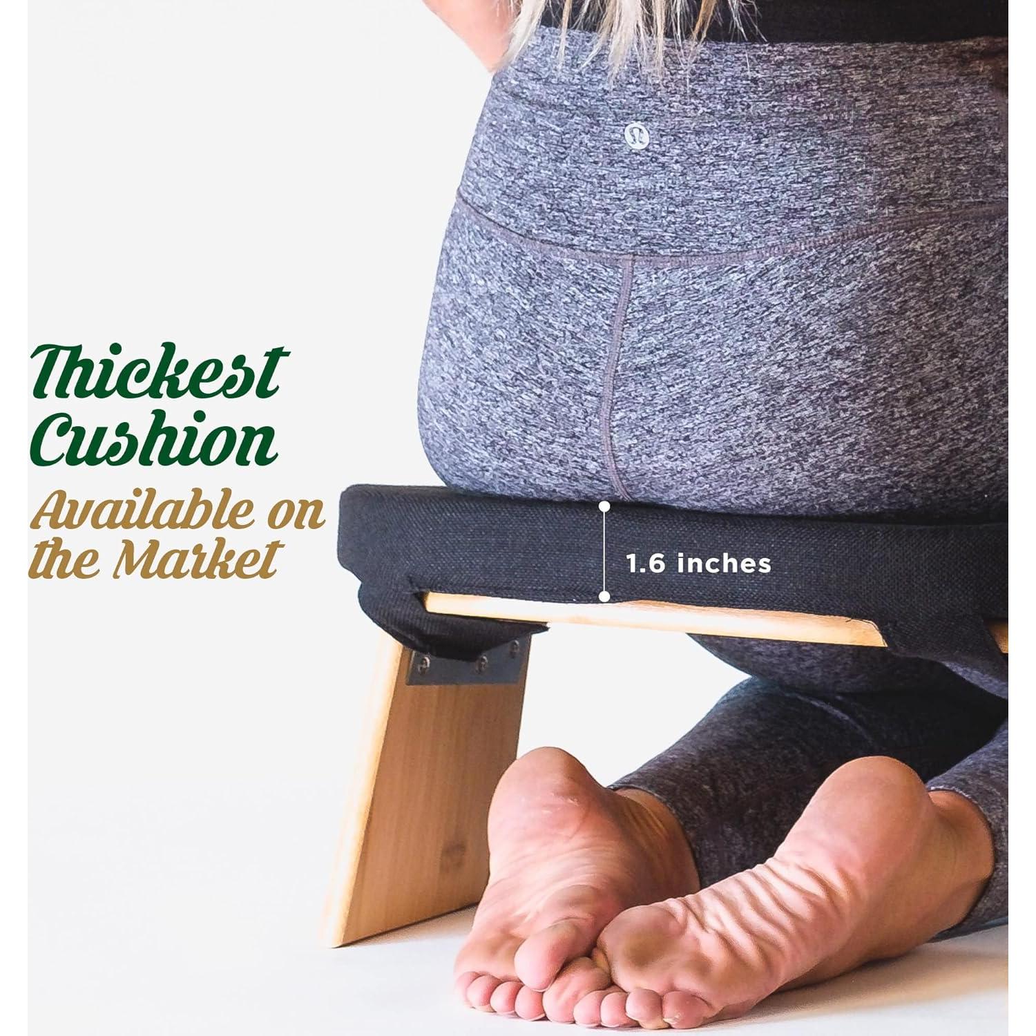 Banco de Meditación Monk & Llama - Plegable de Bambú Ergonómico