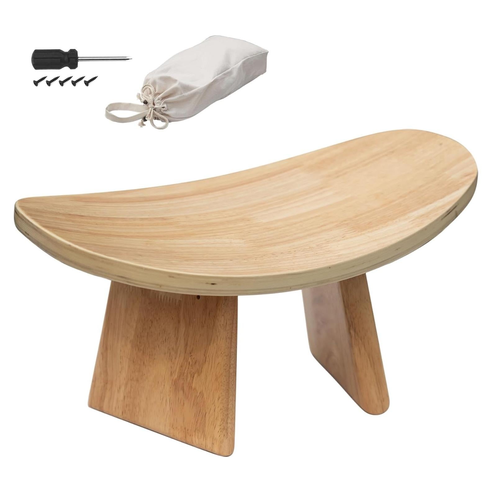 Banco de Meditación Ergonómico ROLUXENTIA Madera Natural 21x41 cm