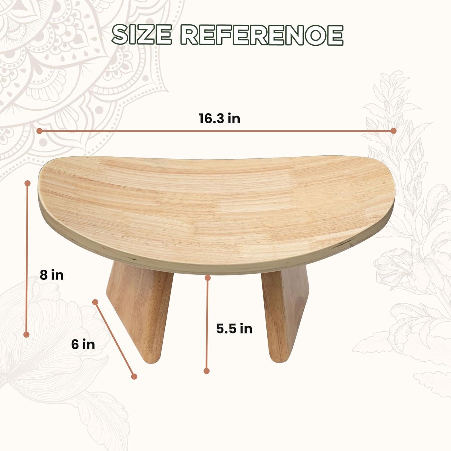 Banco de Meditación Ergonómico ROLUXENTIA Madera Natural 21x41 cm