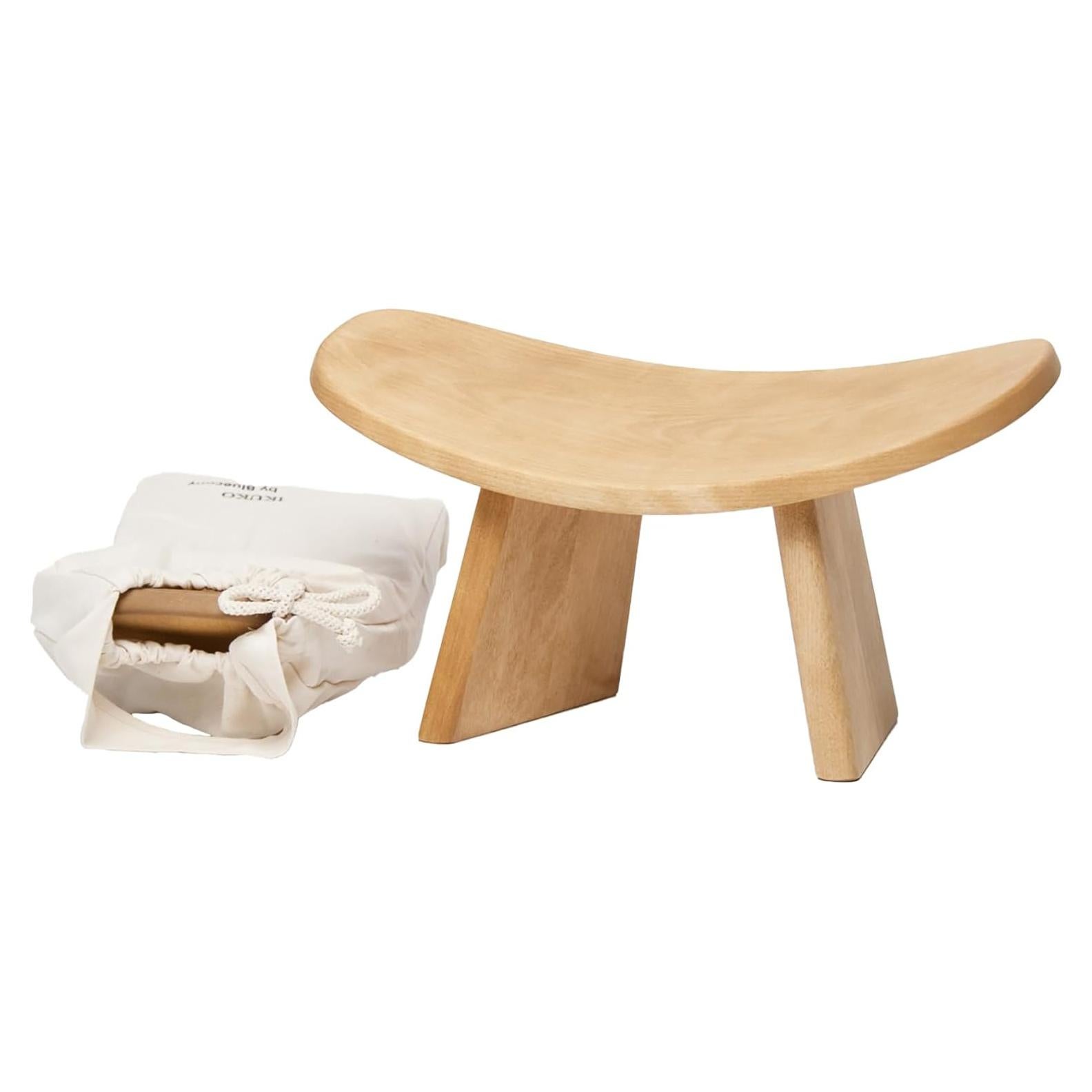 Banco de Meditación IKUKO Bluecony, Madera Ergonómica, 3 Alturas