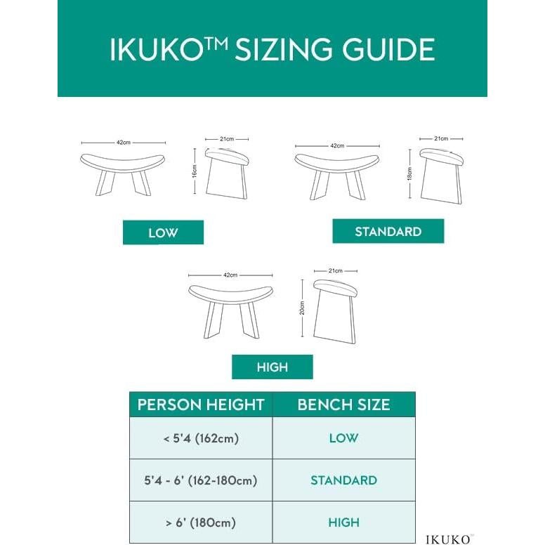 Banco de Meditación IKUKO Bluecony, Madera Ergonómica, 3 Alturas