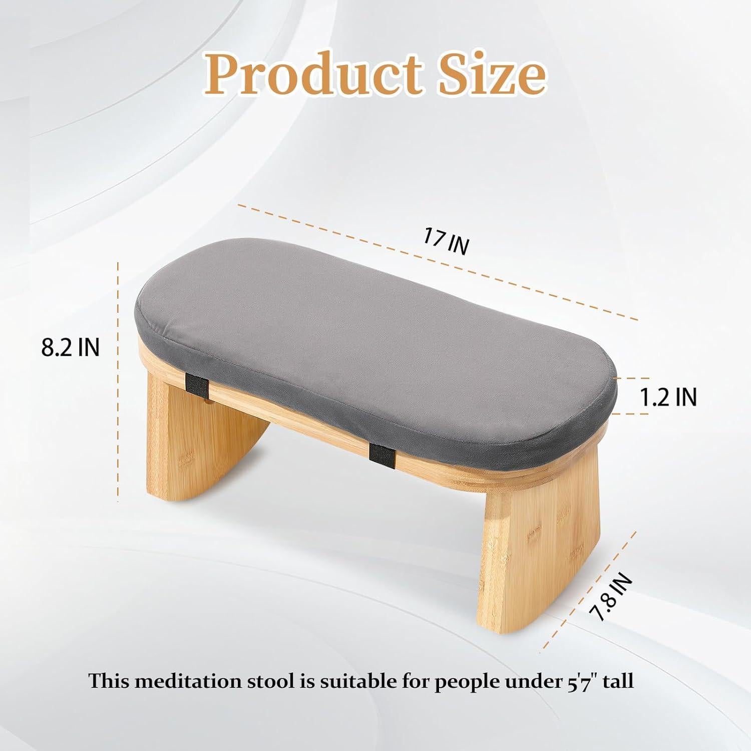 Banco de Meditación Plegable JFNoraiva de Bambú con Cojín