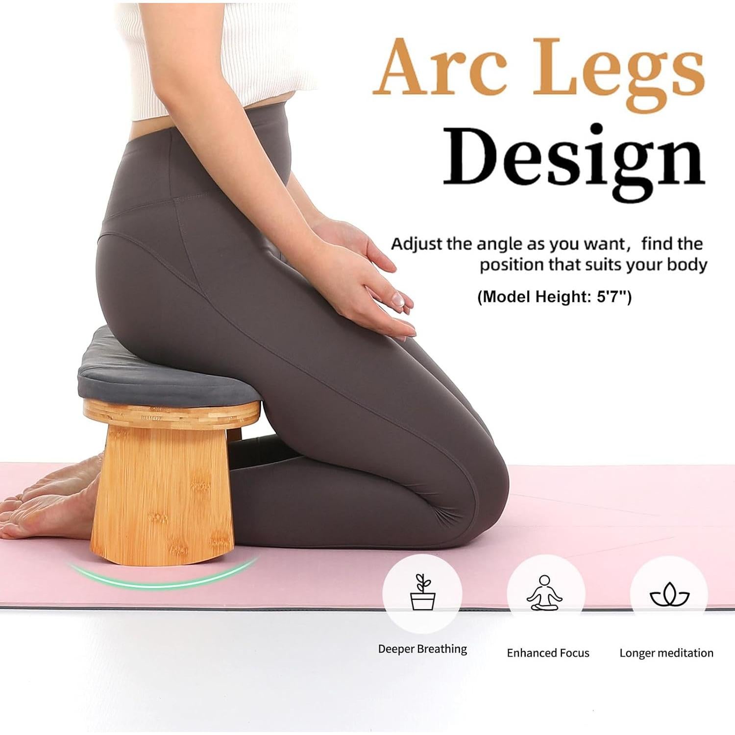 Banco de Meditación Plegable JFNoraiva de Bambú con Cojín