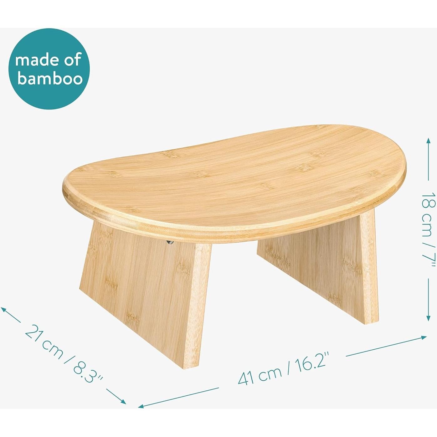 Taburete de Meditación Navaris de Bambú - Asiento Ergonómico 41x21cm