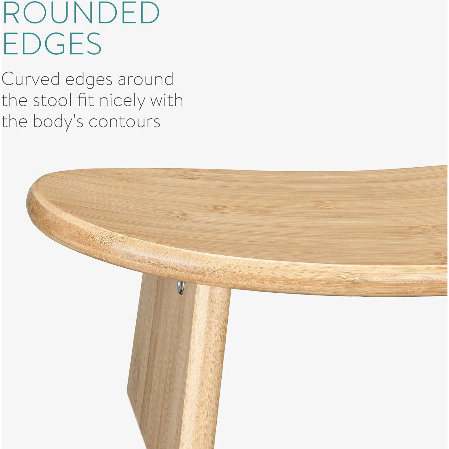 Taburete de Meditación Navaris de Bambú - Asiento Ergonómico 41x21cm