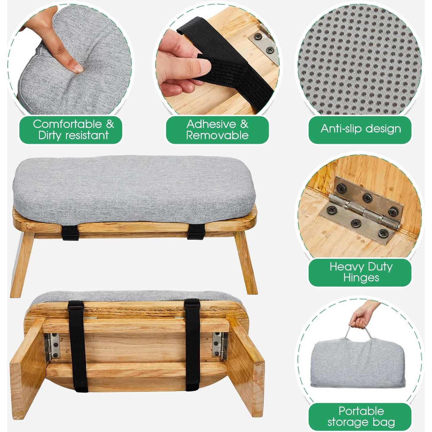 Banco de Meditación Plegable Namalu con Cojín y Bolsa