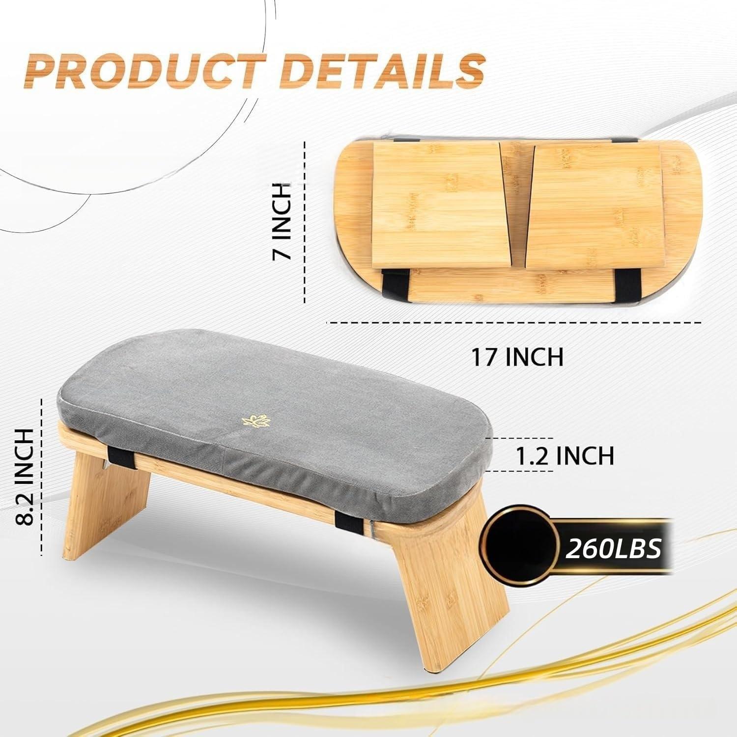 Banco de Meditación Plegable CiCixixi de Bambú con Cojín