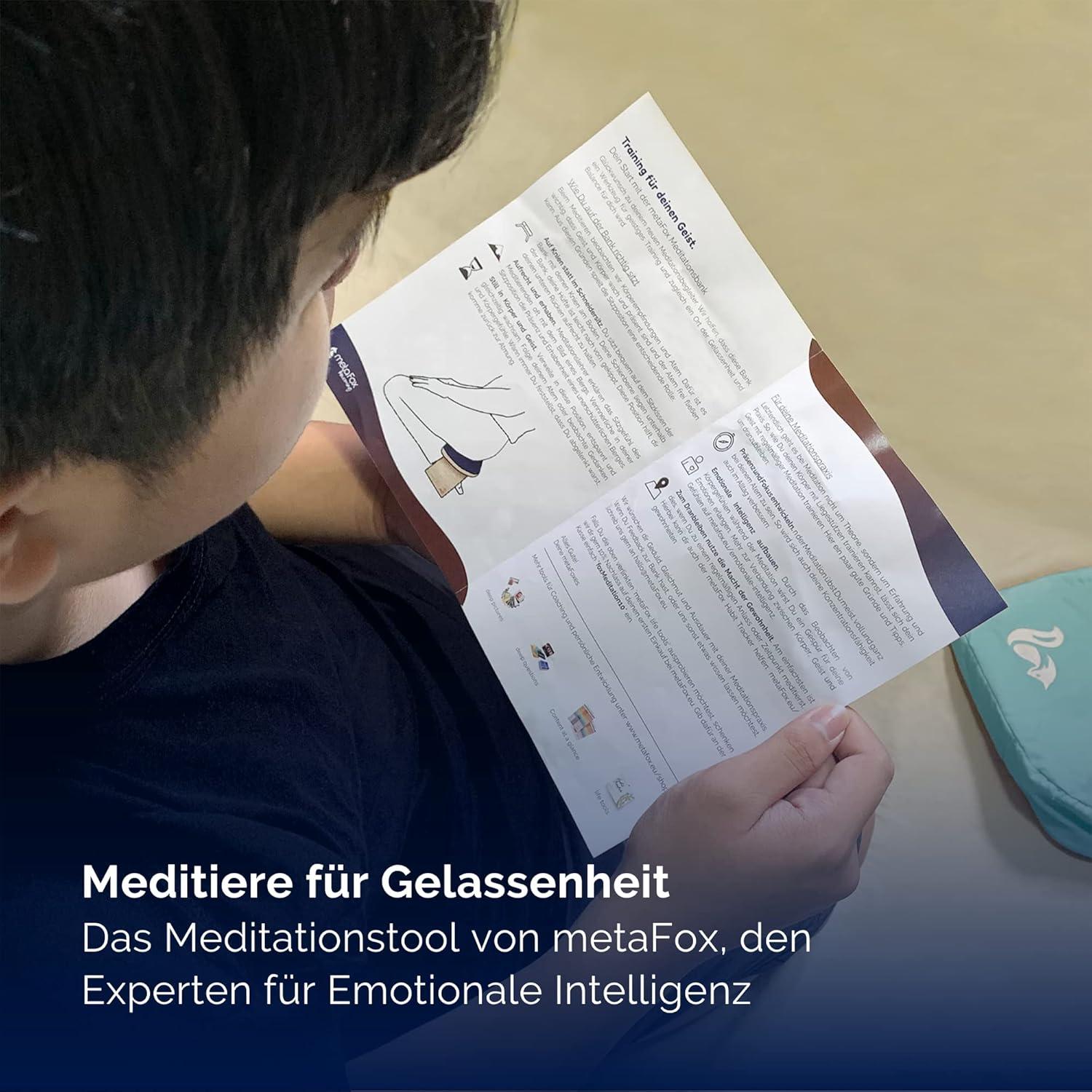 Banco de Meditación metaFox Plegable con Cojín Verde Azulado