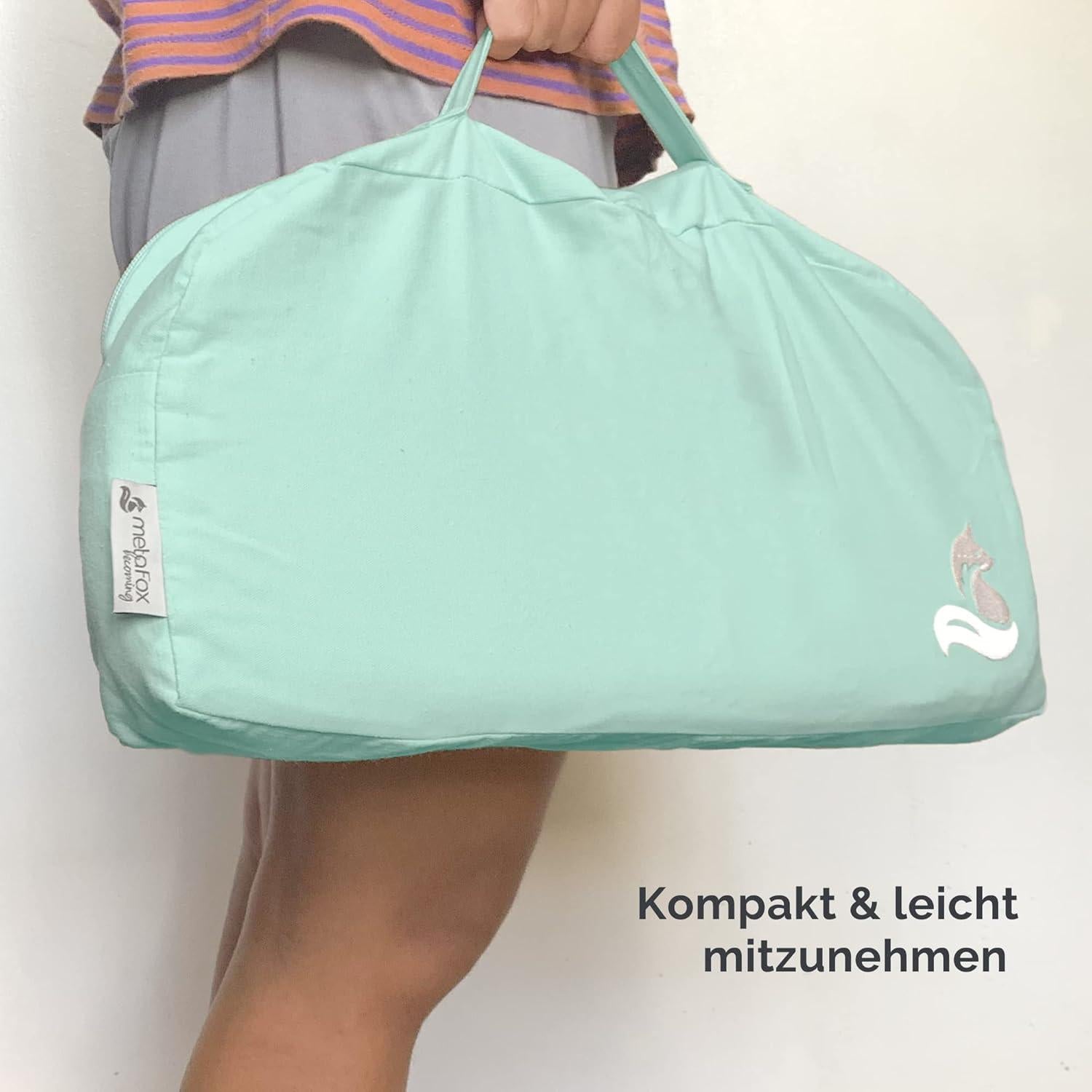 Banco de Meditación metaFox Plegable con Cojín Verde Azulado