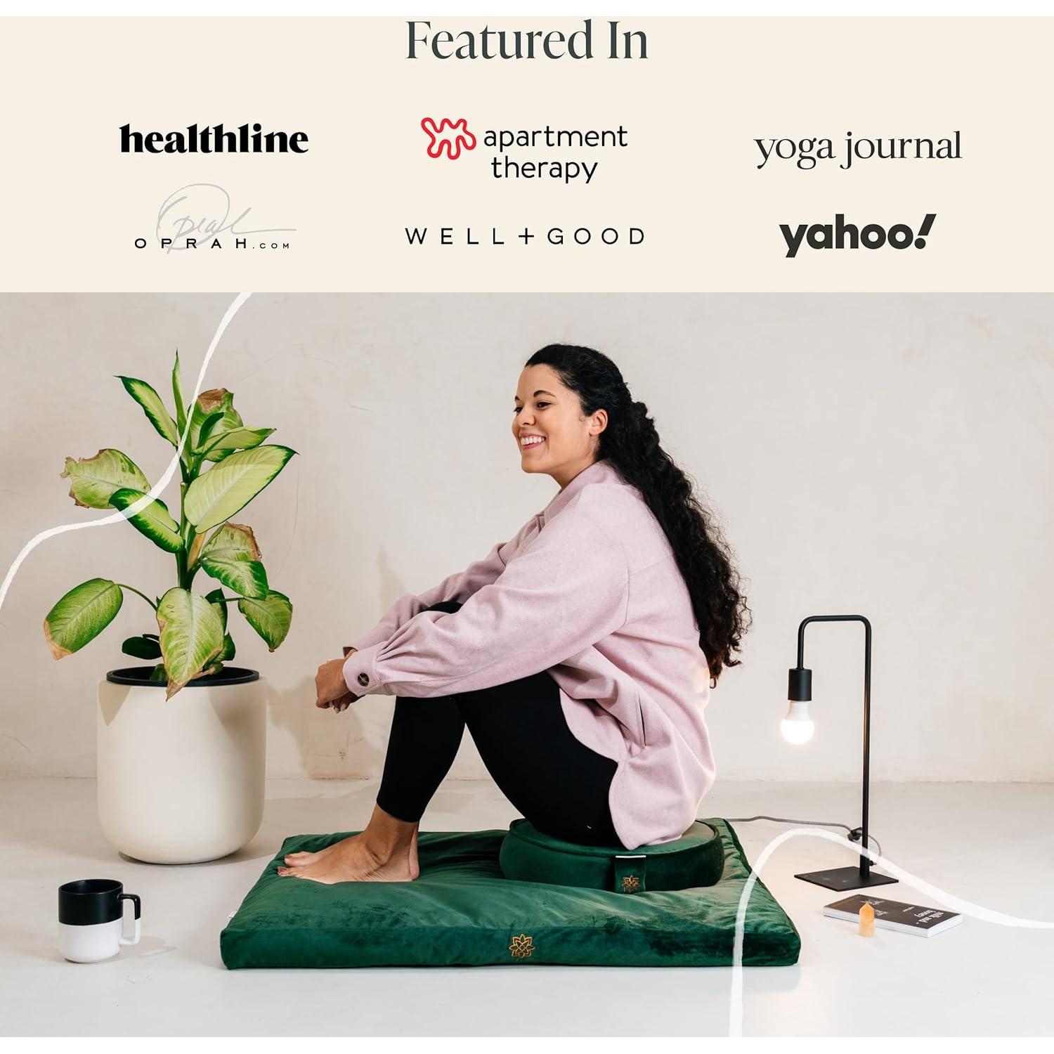 Alfombra de Meditación Zabuton Mindful Modern - Terciopelo Gris