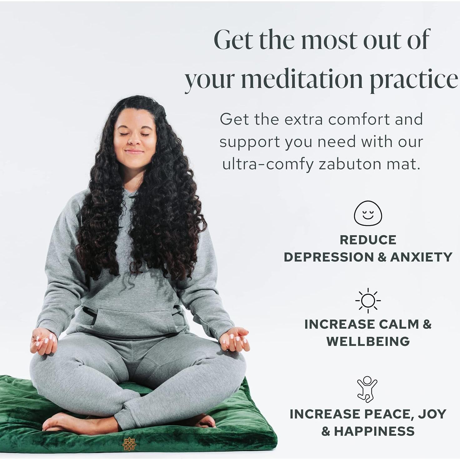 Alfombra de Meditación Zabuton Mindful Modern - Terciopelo Gris