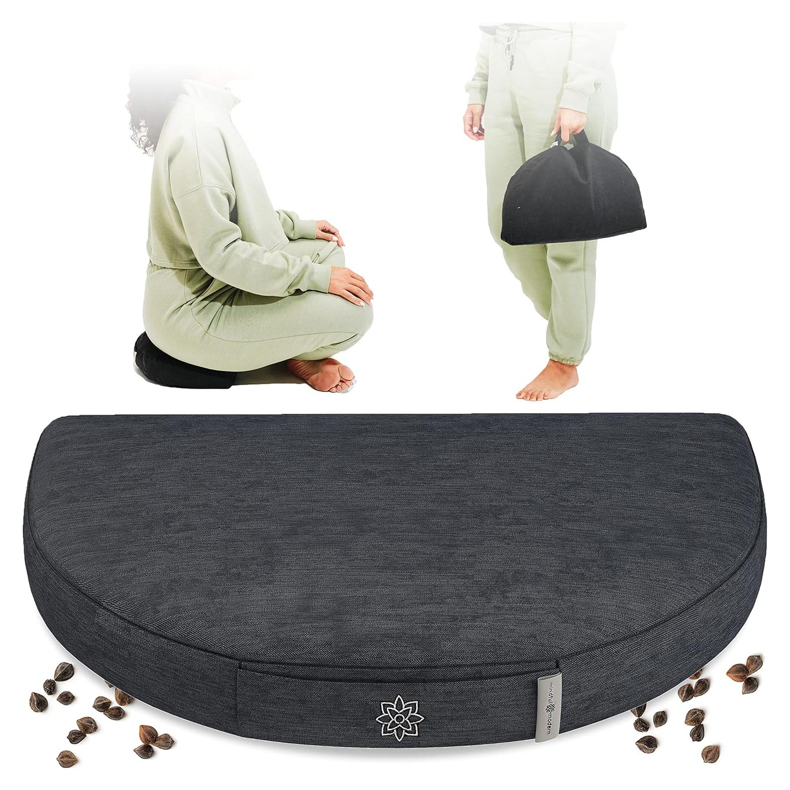 Cojín de Meditación Compacto Mindful Modern - Relleno de Cáscaras de Trigo Sarraceno