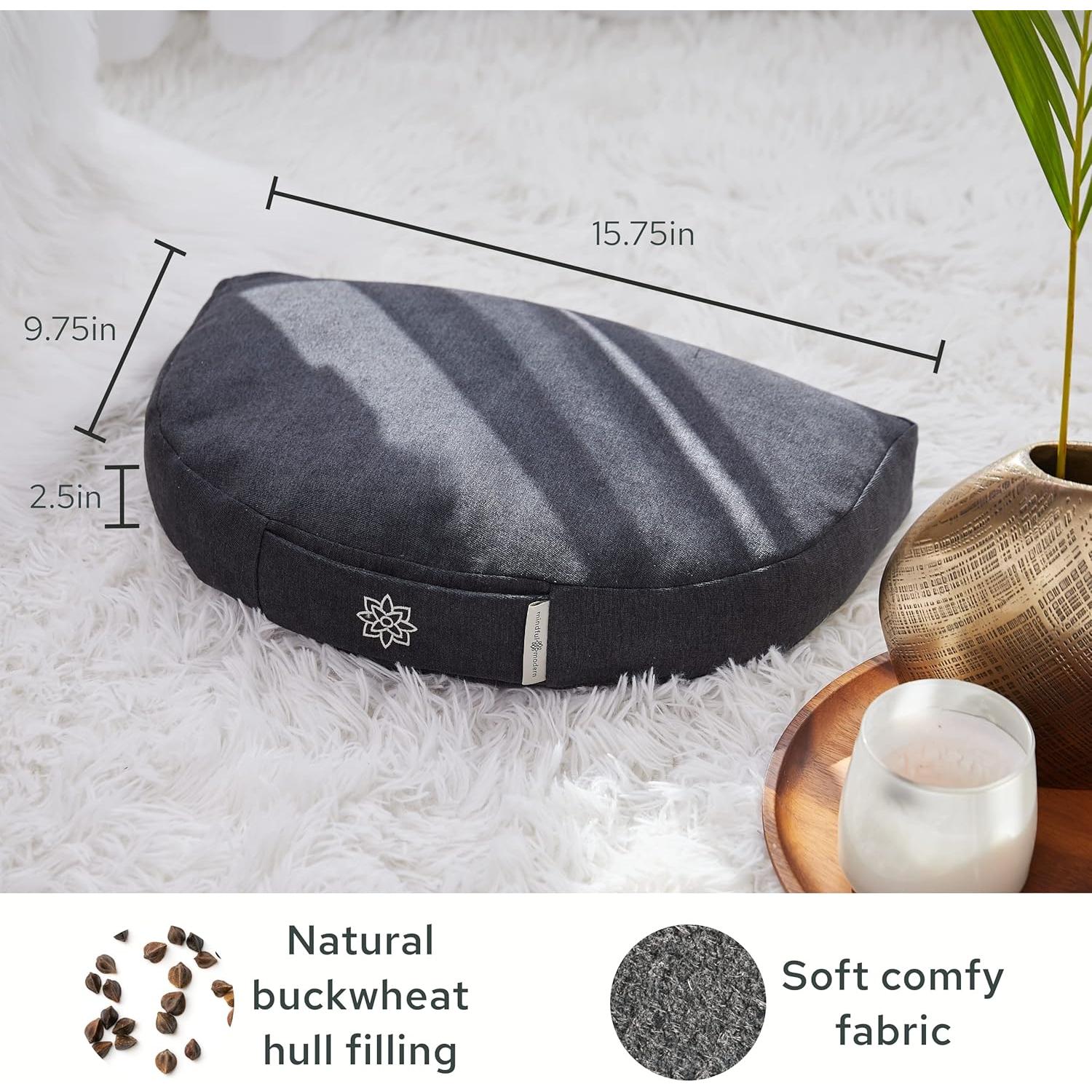 Cojín de Meditación Compacto Mindful Modern - Relleno de Cáscaras de Trigo Sarraceno