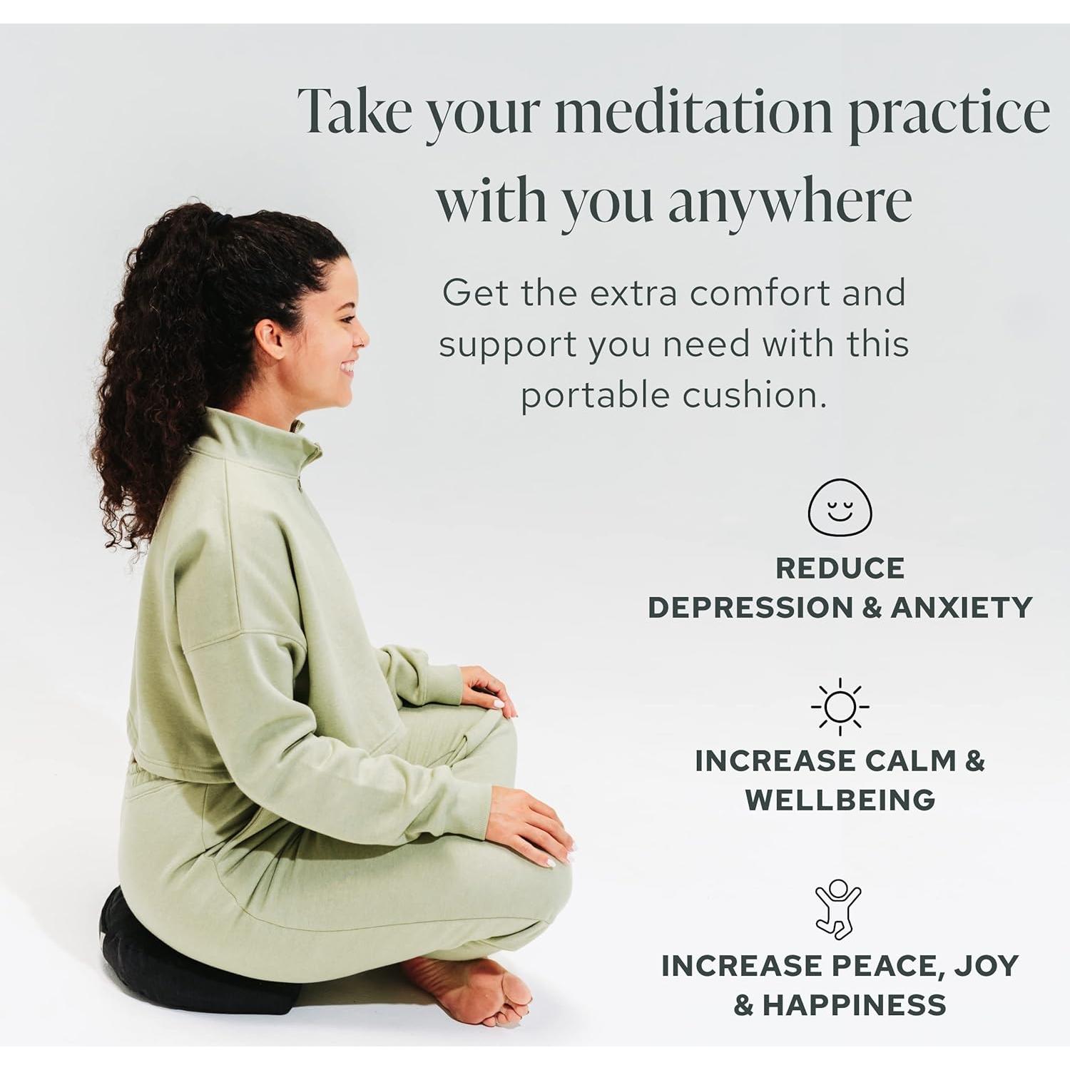 Cojín de Meditación Compacto Mindful Modern - Relleno de Cáscaras de Trigo Sarraceno