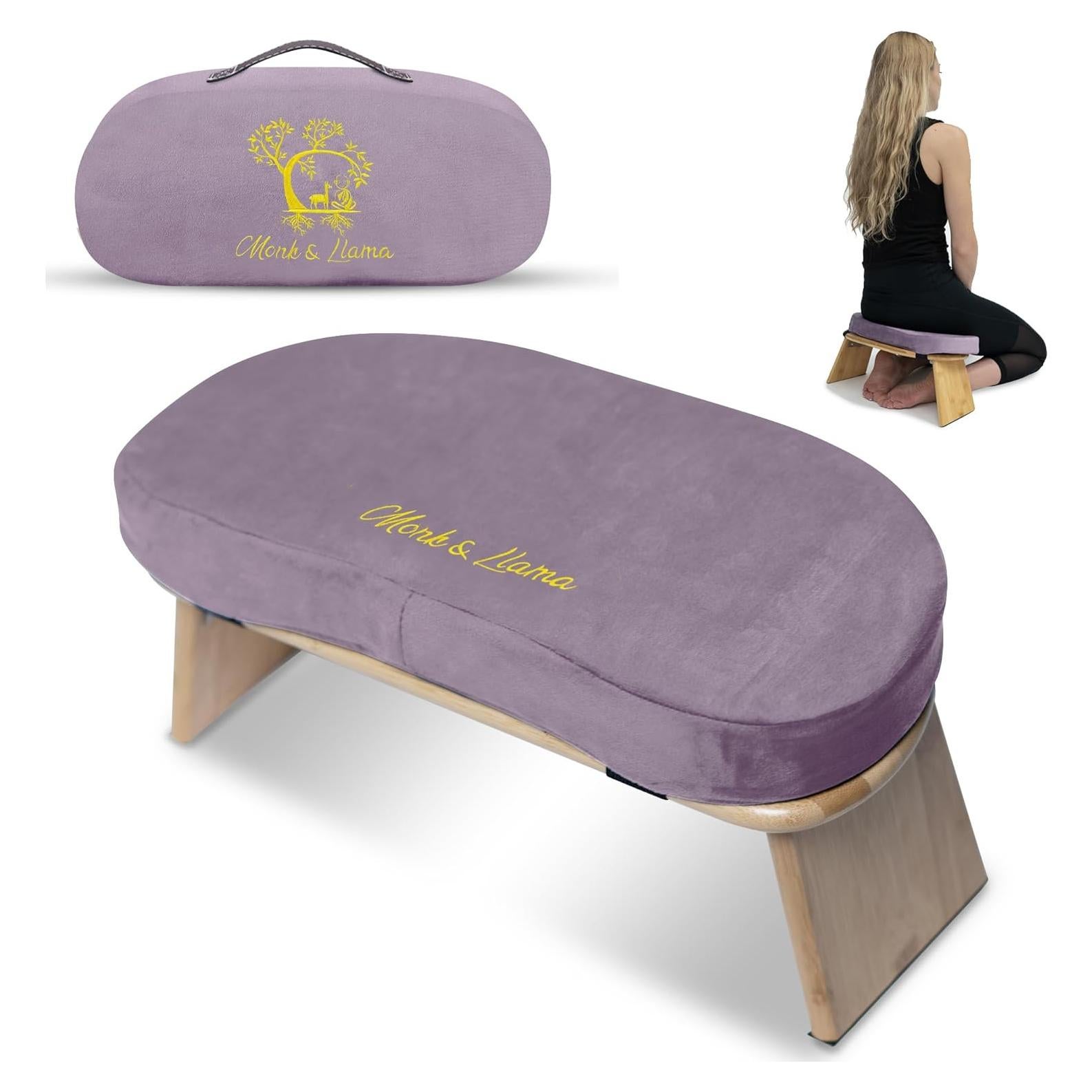 Banco de Meditación Monk & Llama - Banco de Rodillas Ergonómico de Bambú