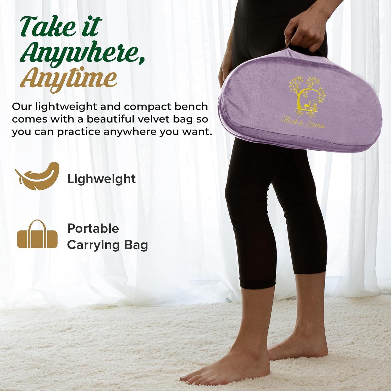 Banco de Meditación Monk & Llama - Banco de Rodillas Ergonómico de Bambú