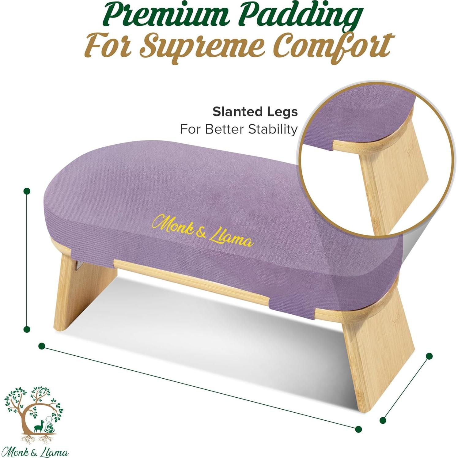 Banco de Meditación Monk & Llama - Banco de Rodillas Ergonómico de Bambú