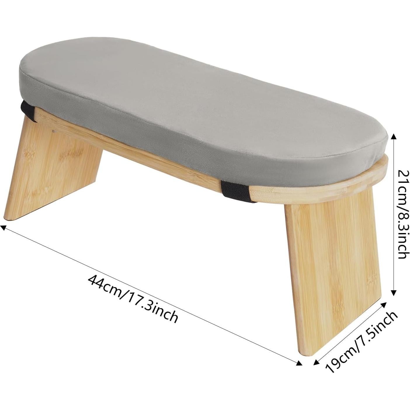 Banco de Meditación Plegable Netcoin con Cojín y Bolsa Gris