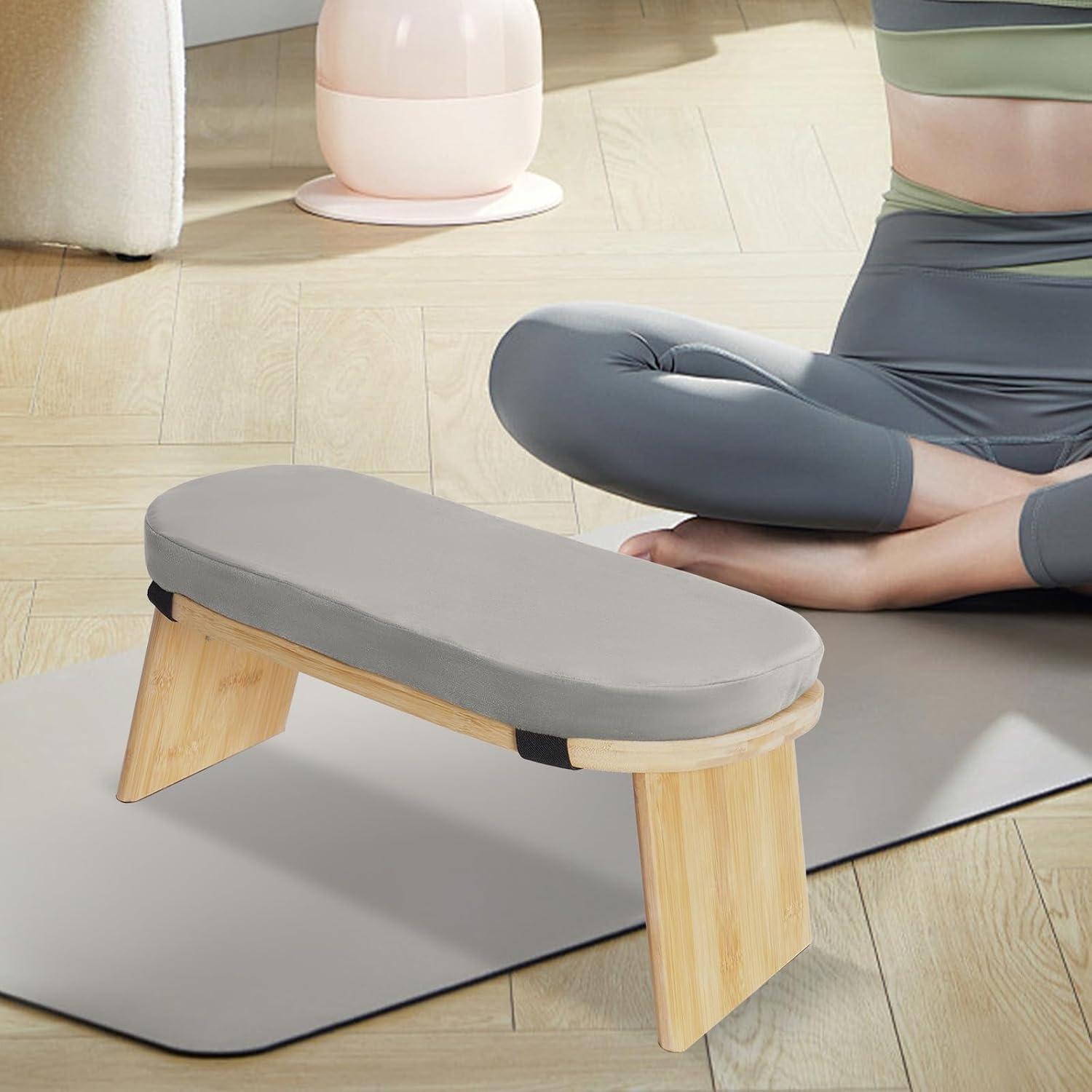 Banco de Meditación Plegable Netcoin con Cojín y Bolsa Gris