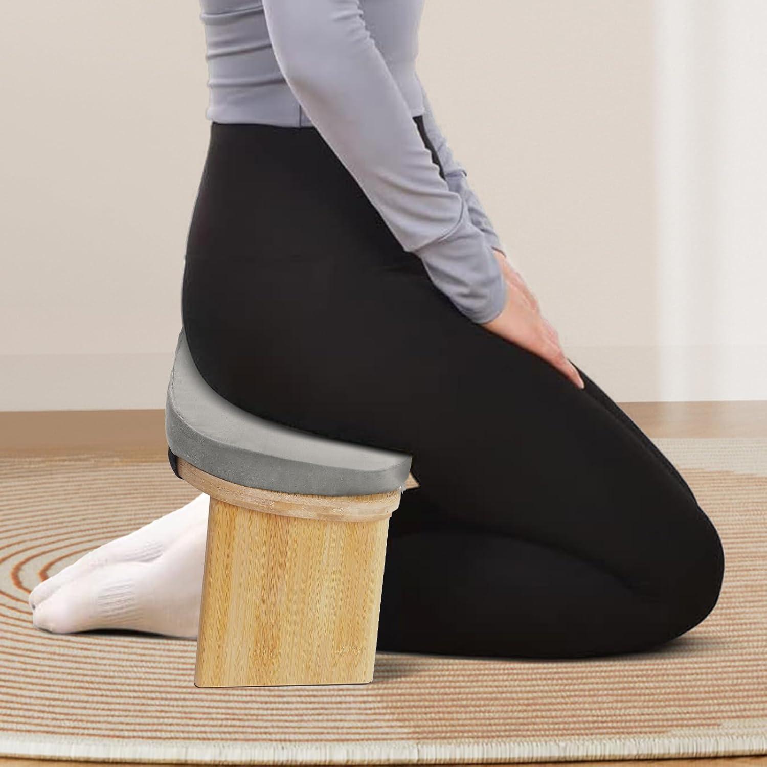 Banco de Meditación Plegable Netcoin con Cojín y Bolsa Gris