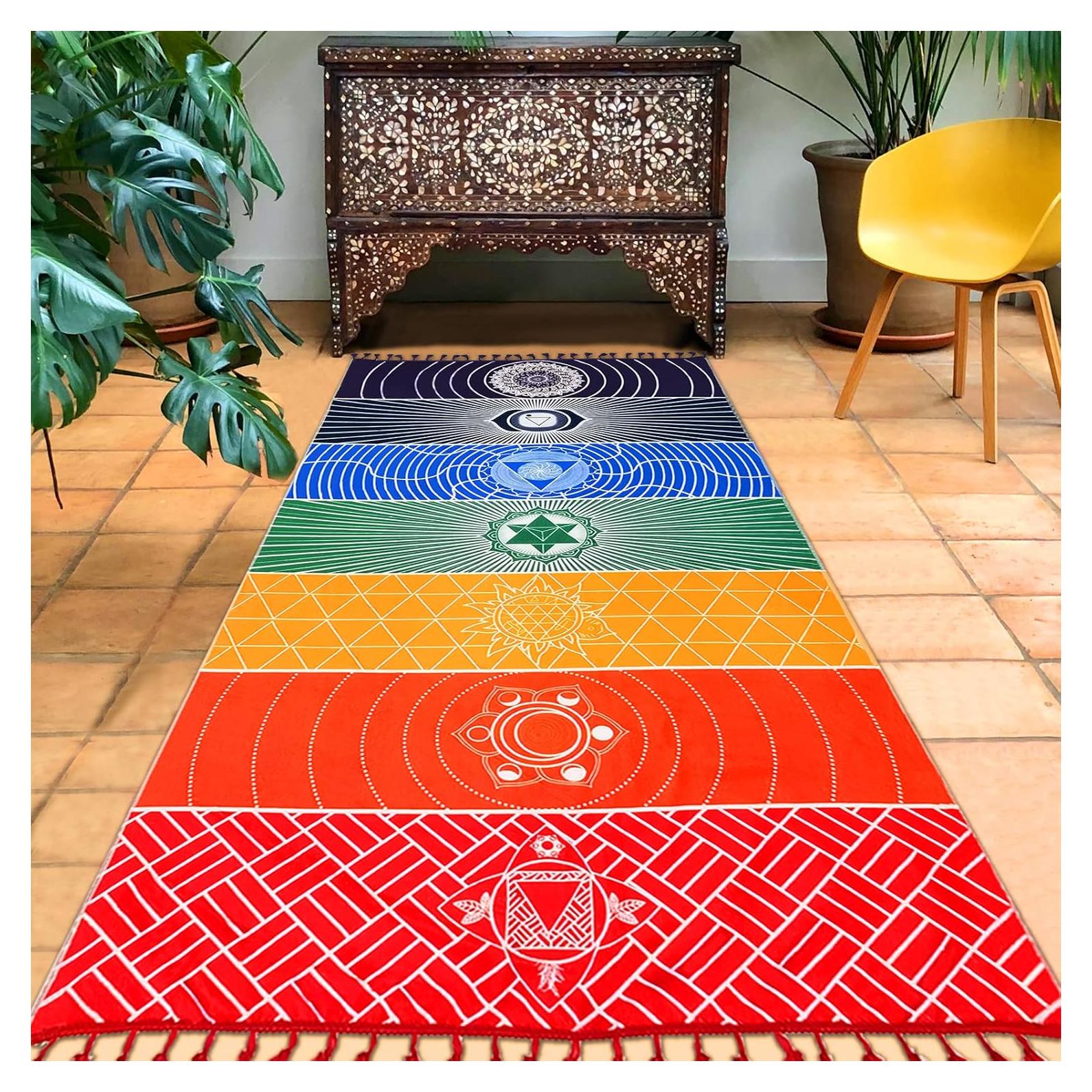 Manta de Yoga Neasyth 150x75 cm Chakra Arcoíris Poliester