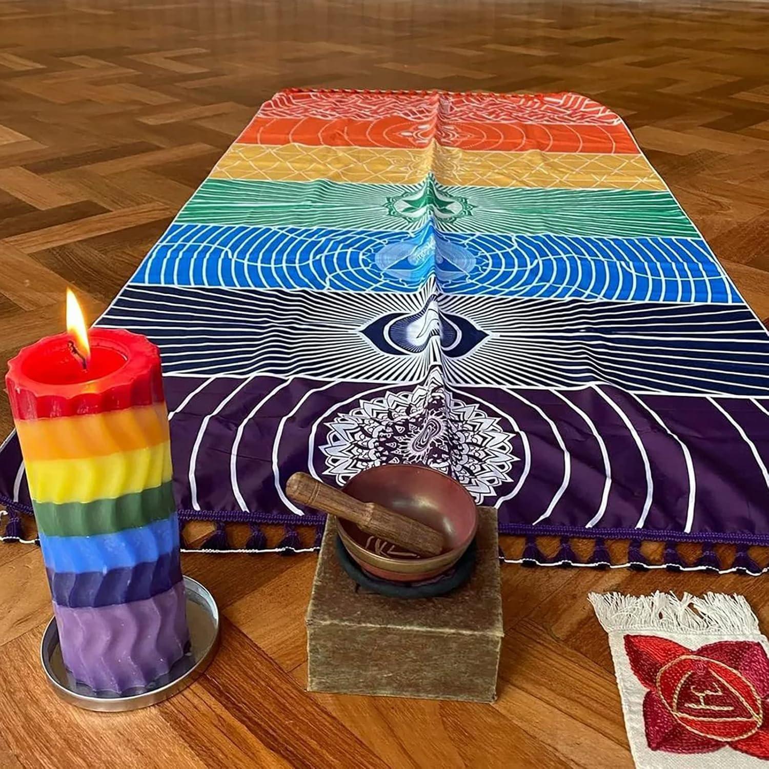 Manta de Yoga Neasyth 150x75 cm Chakra Arcoíris Poliester