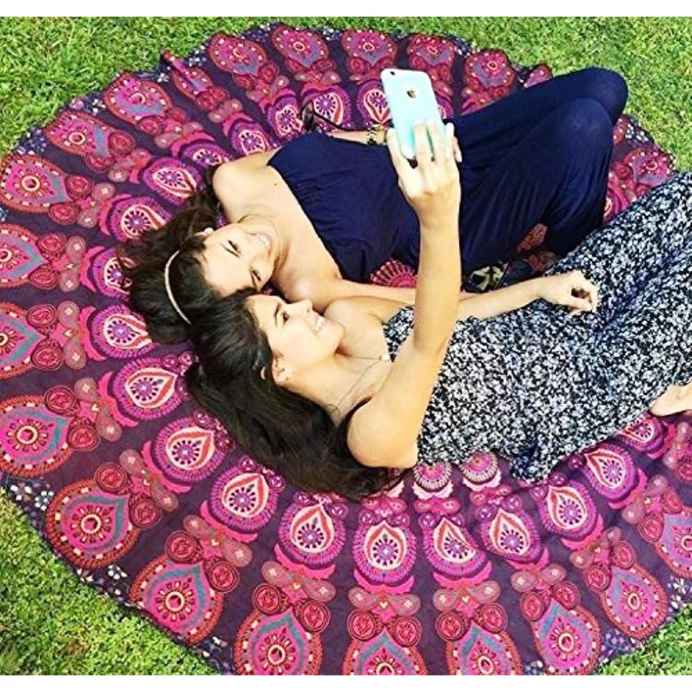 Tapiz Redondo de Algodón Raajsee Mandala 178 cm Boho