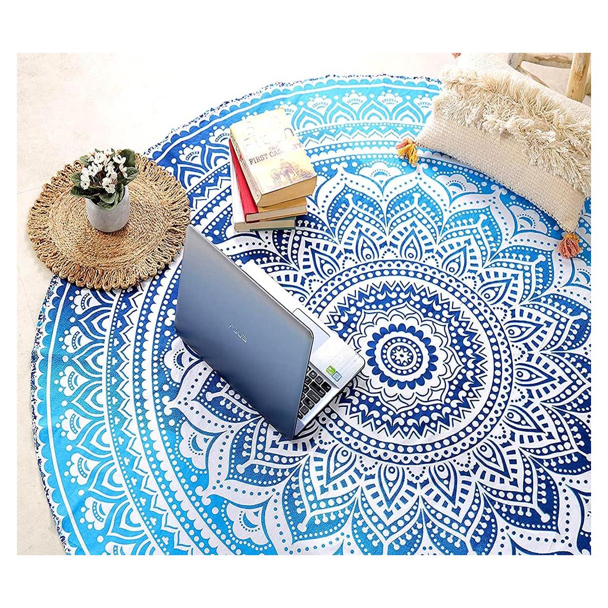 Tapiz Redondo de Algodón Raajsee 178 cm Mandala Bohemio