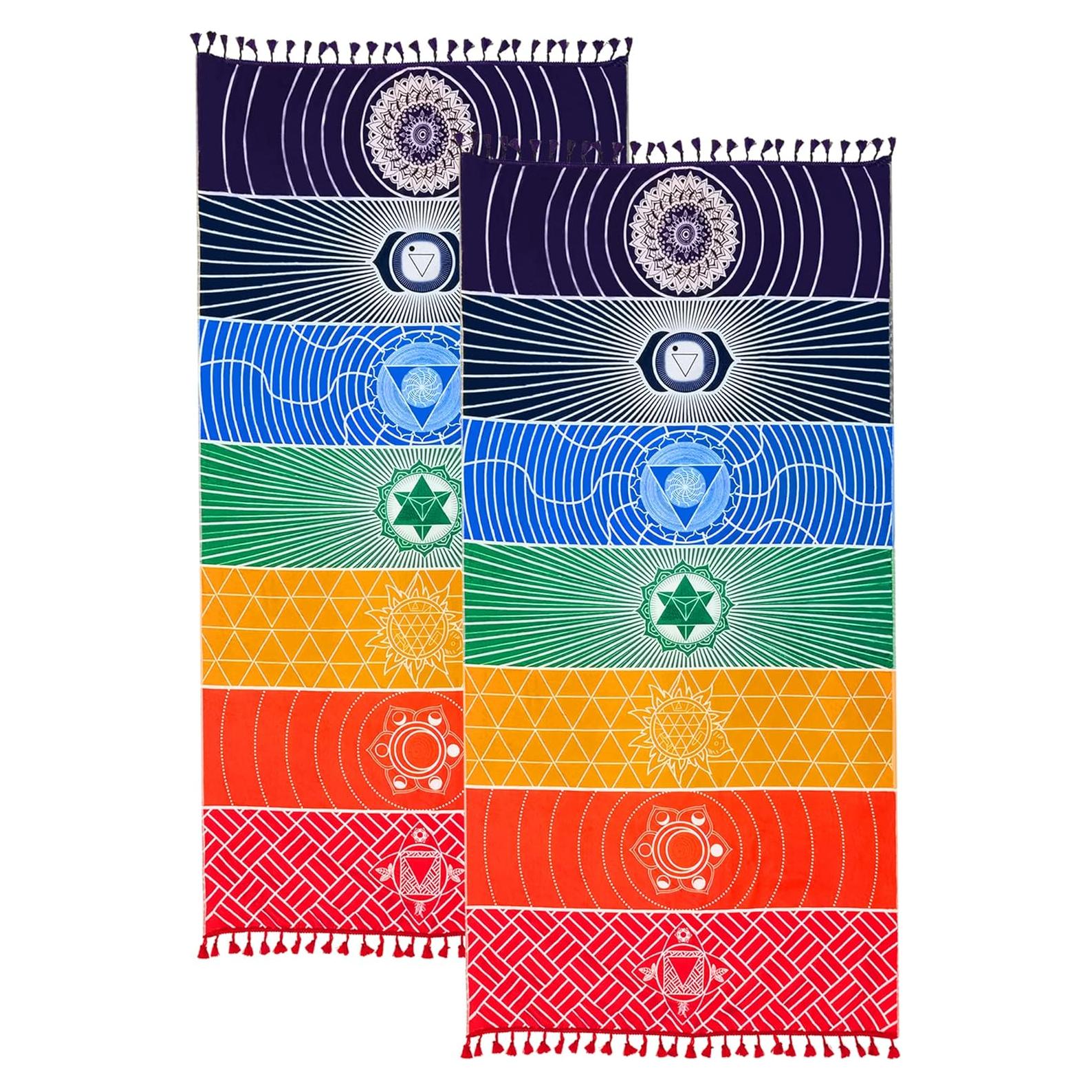 Alfombra de Meditación Chakra Neasyth 150x75 cm 2 Pcs