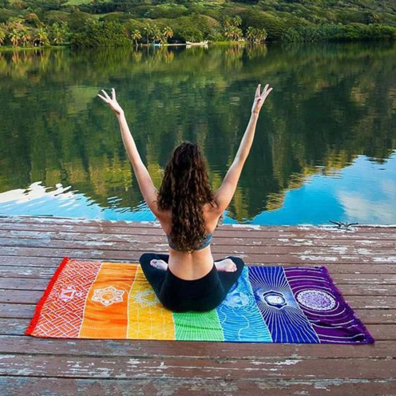 Alfombra de Meditación Chakra Neasyth 150x75 cm 2 Pcs