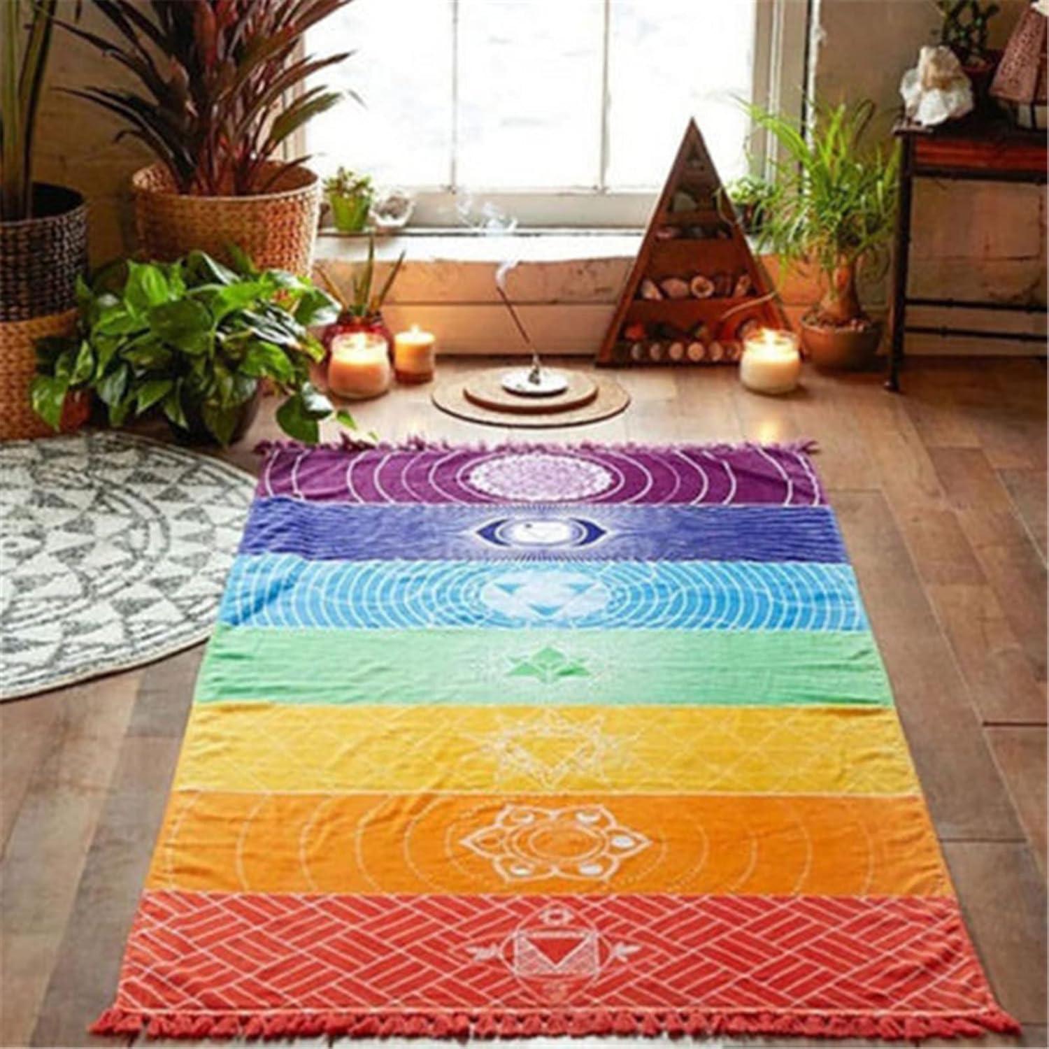 Alfombra de Meditación Chakra Neasyth 150x75 cm 2 Pcs